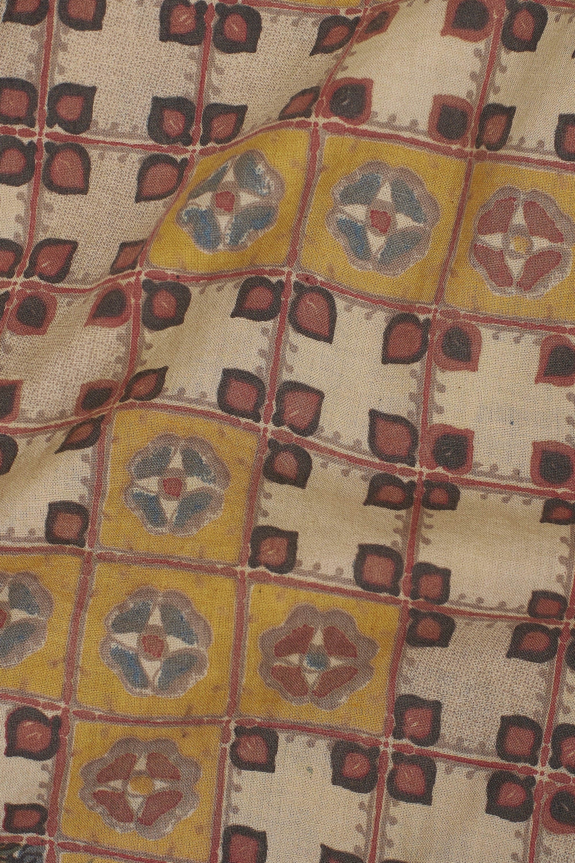 CHETTINAD INSPIRED MULTI-COLOUR SCREEN PRINTED STATEMENT KAFTAN