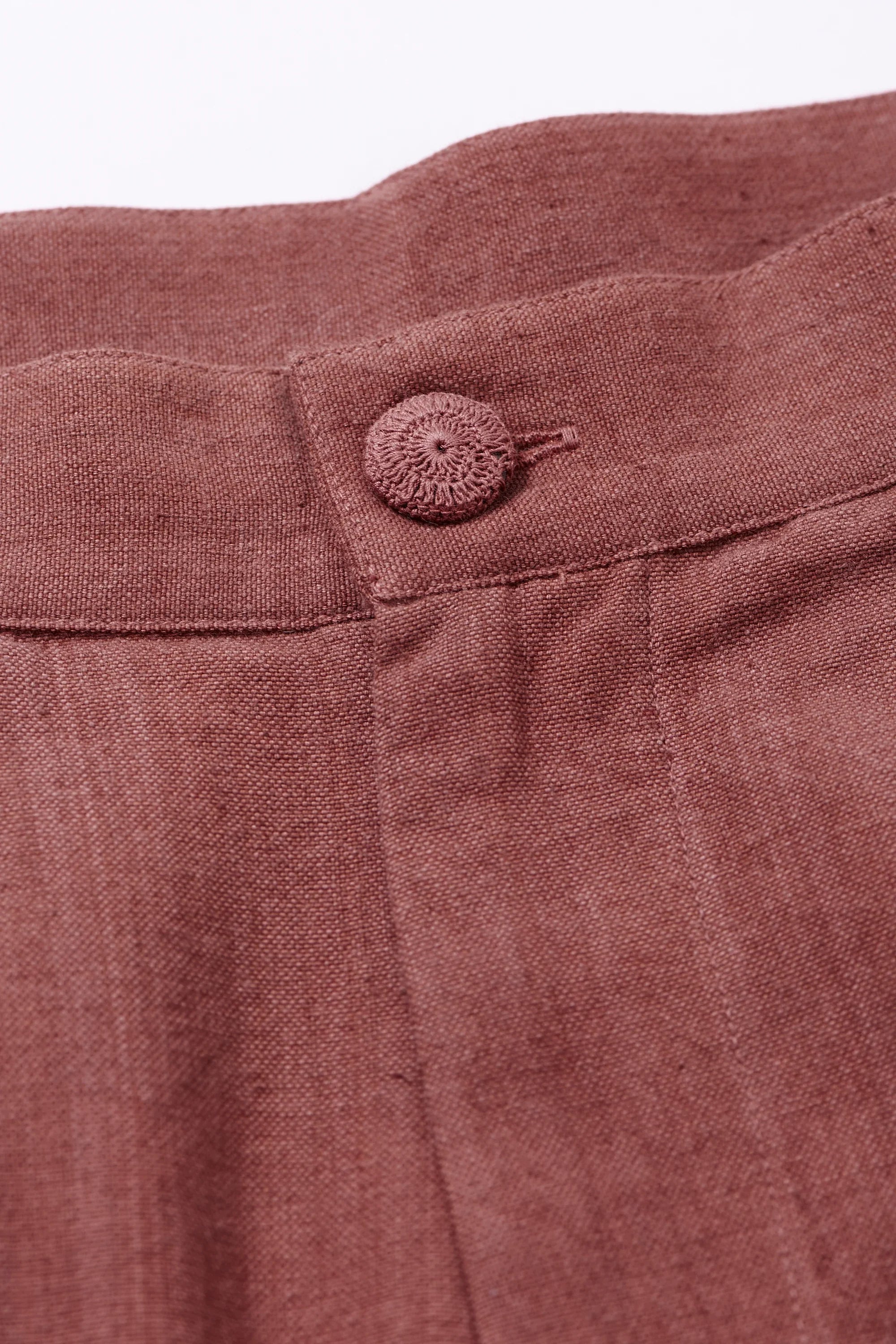 Pleated Cotton Trousers in Rogue Pink