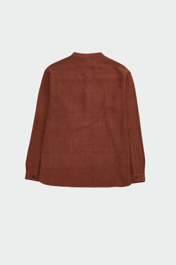 BRICK RED SOLID COTTON SHIRT