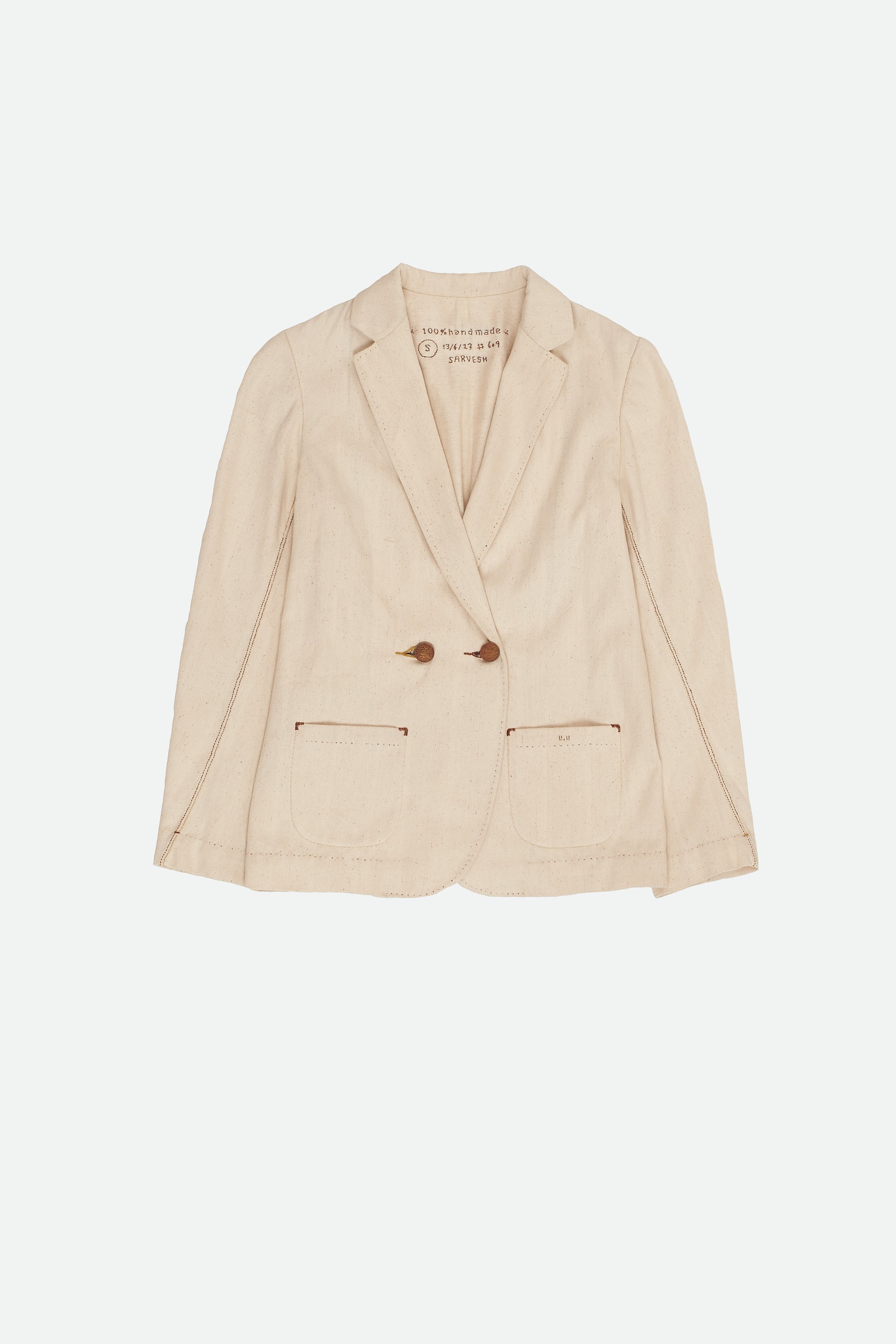 Unisex 100% Handmade Off-White Undyed Classic Jacket