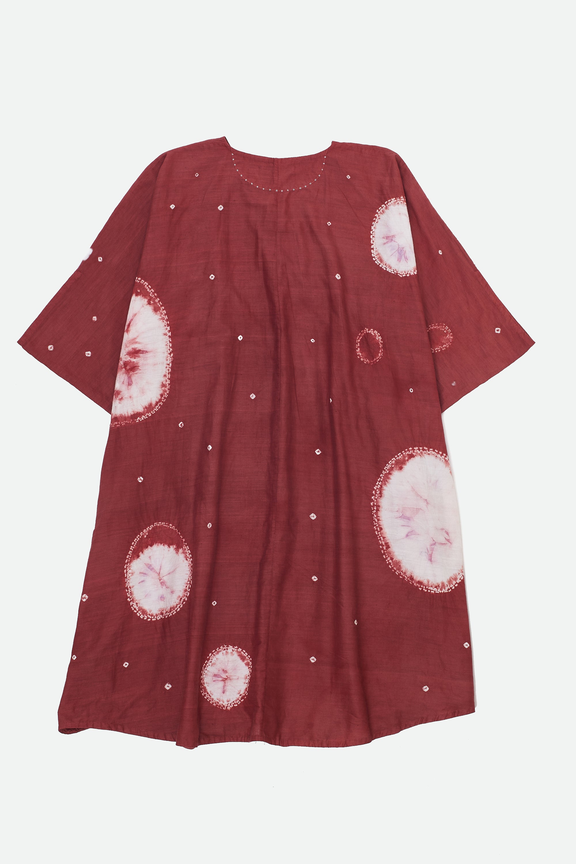 CRIMSON PINK DRAPE DRESS CRAFTED WITH ALL OVER SHIBORI