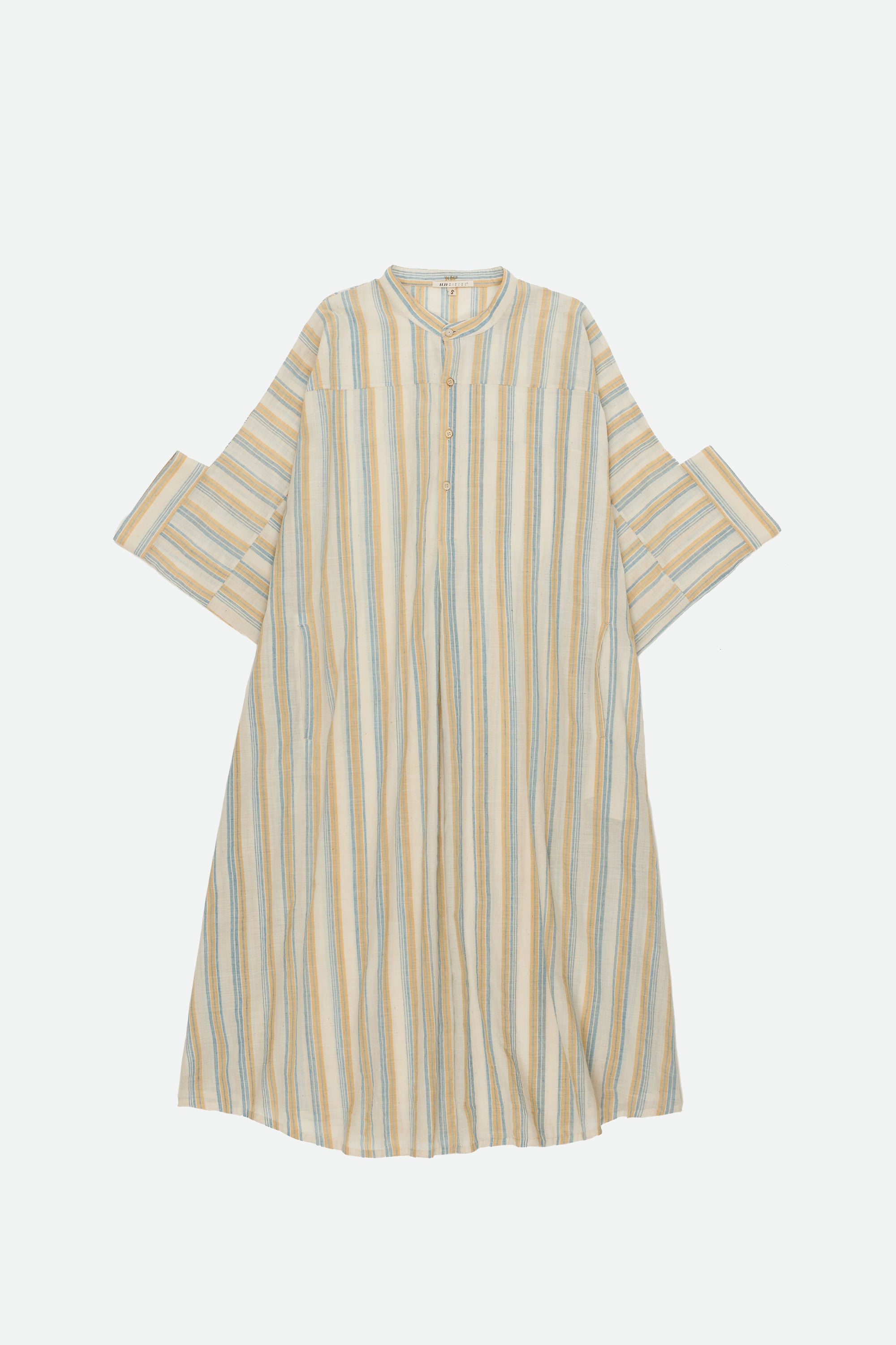 MULTI-COLOUR YARN DYED STRIPE STATEMENT KAFTAN
