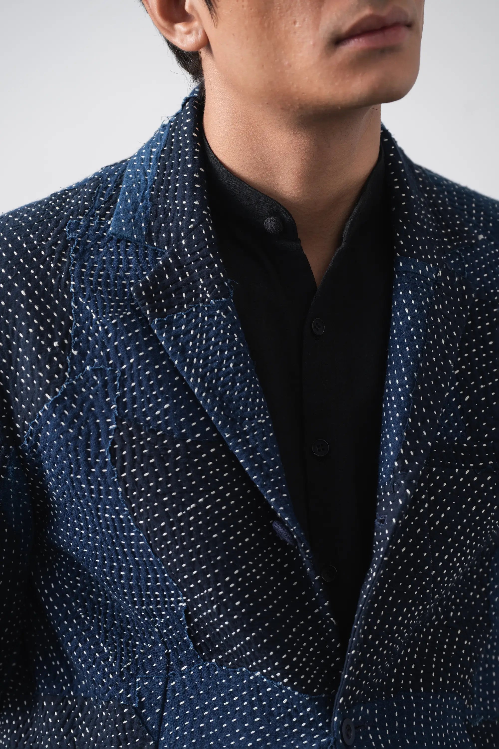 Oversized Patchwork Cotton Jacket