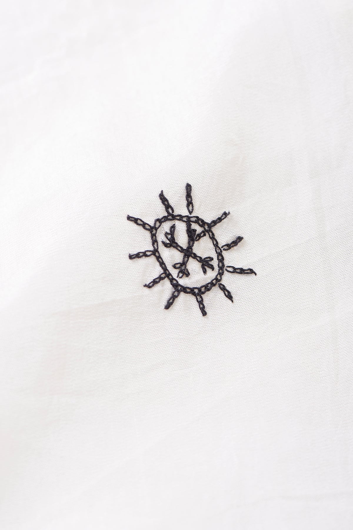 HAND EMBROIDERED SILK ECRU DRESS