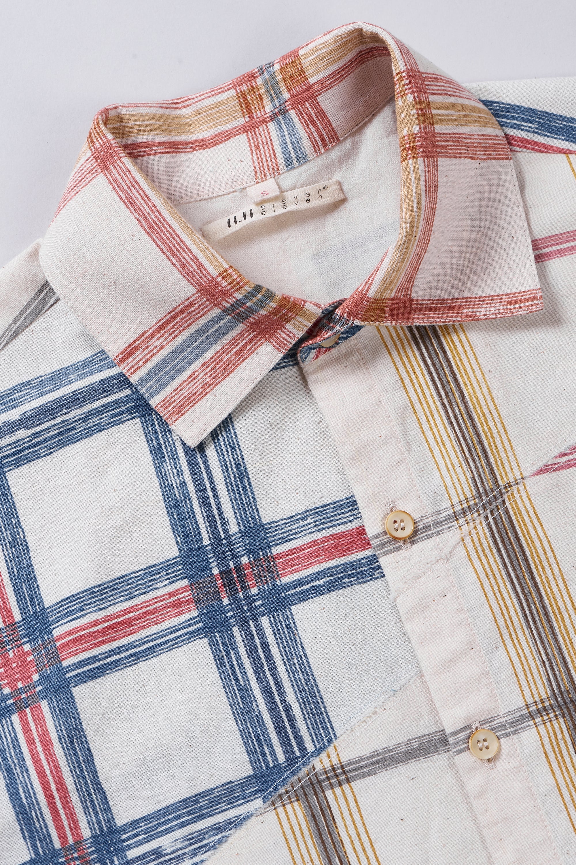 Fabric close-up with collar and buttons