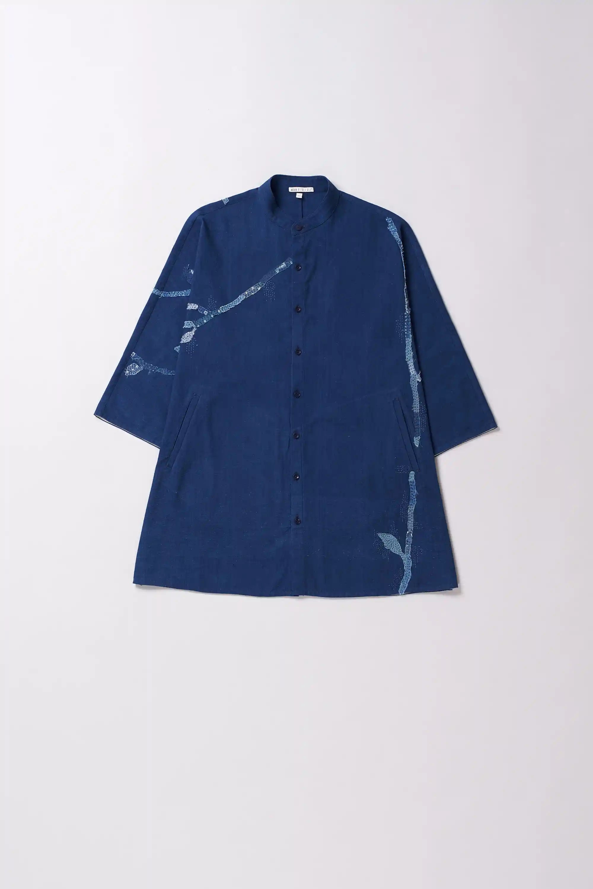 Macca cotton shirt in medium indigo