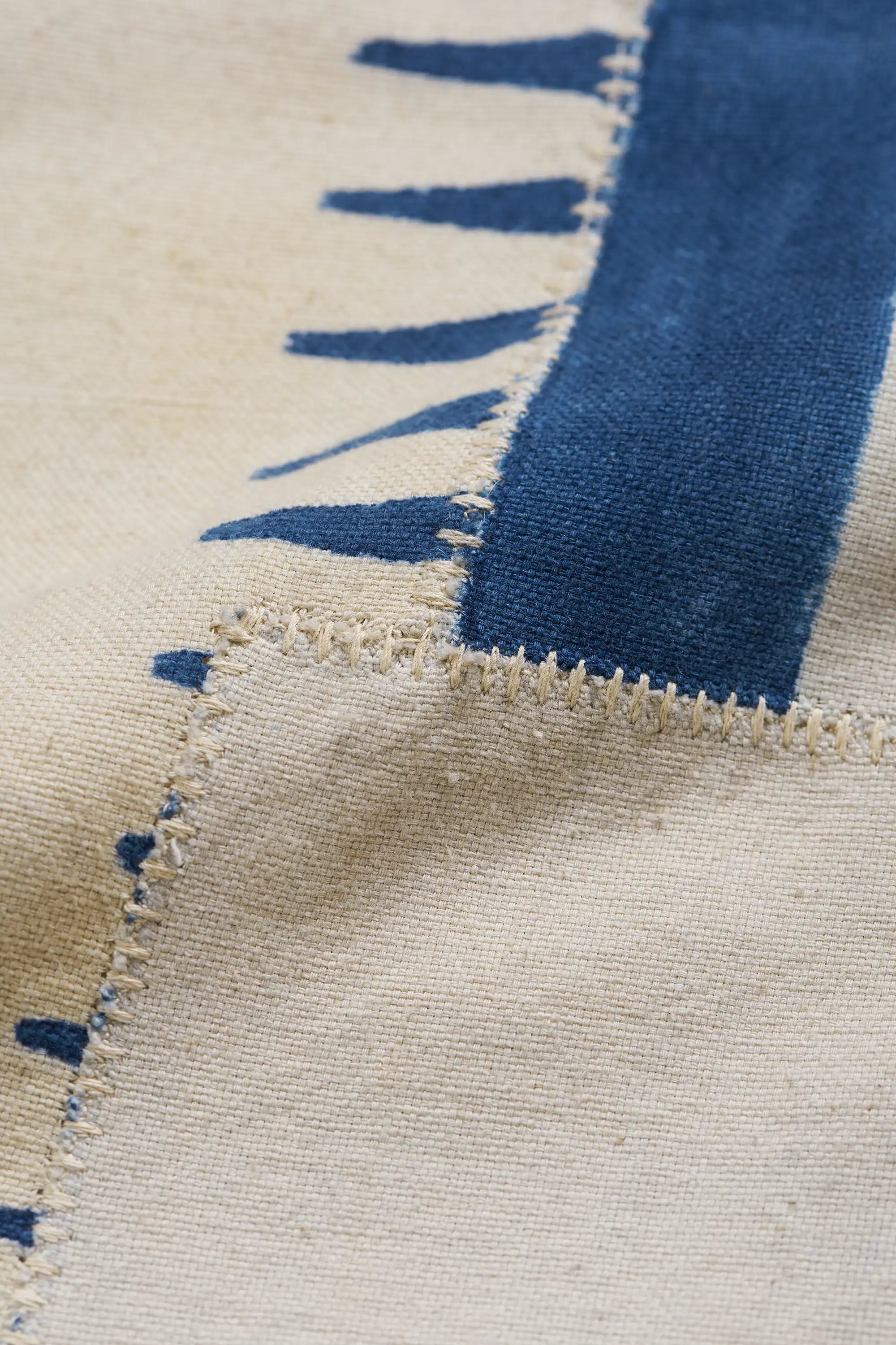 Close-up of fabric with patchwork.