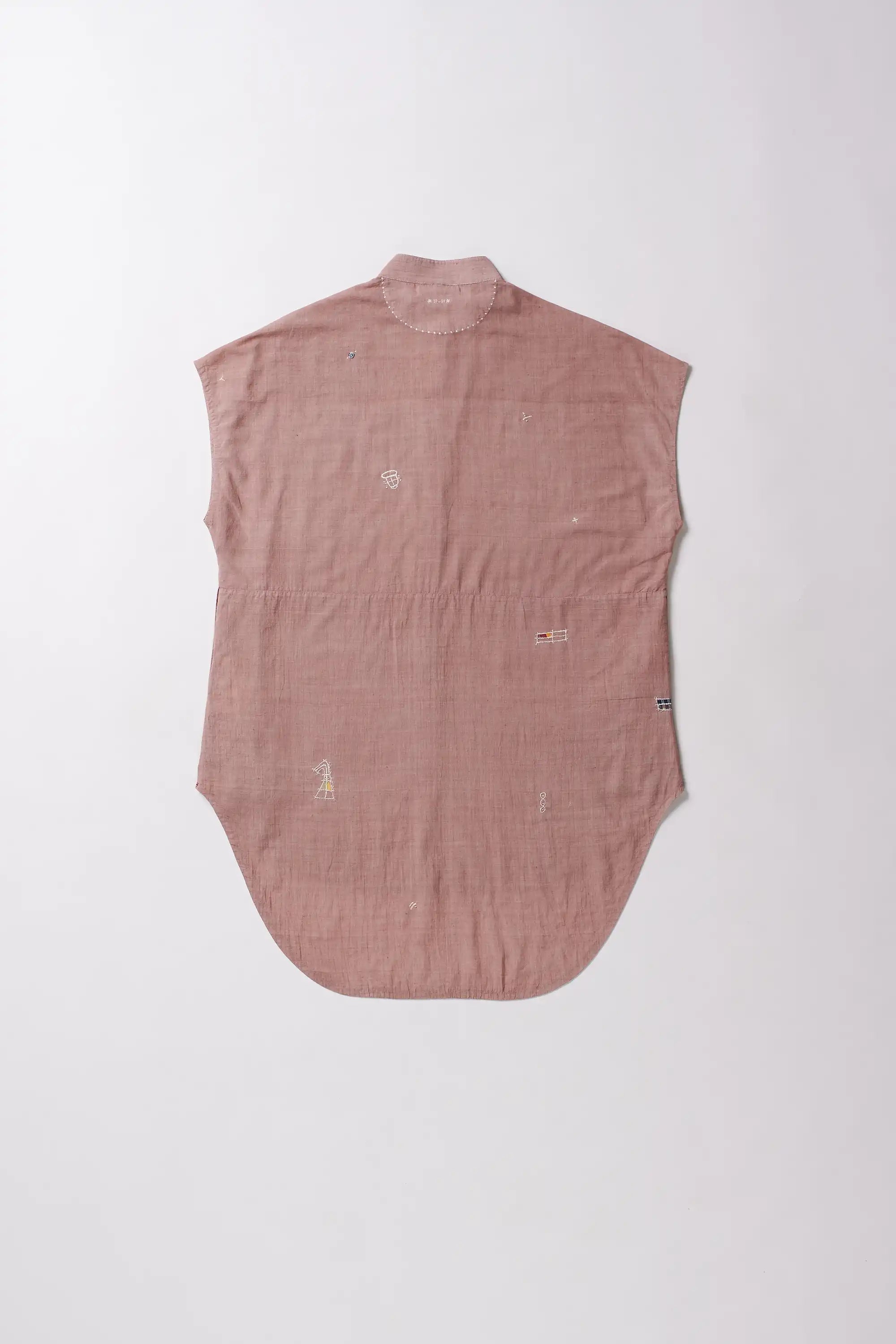 Back shot of a old rose cotton shirt