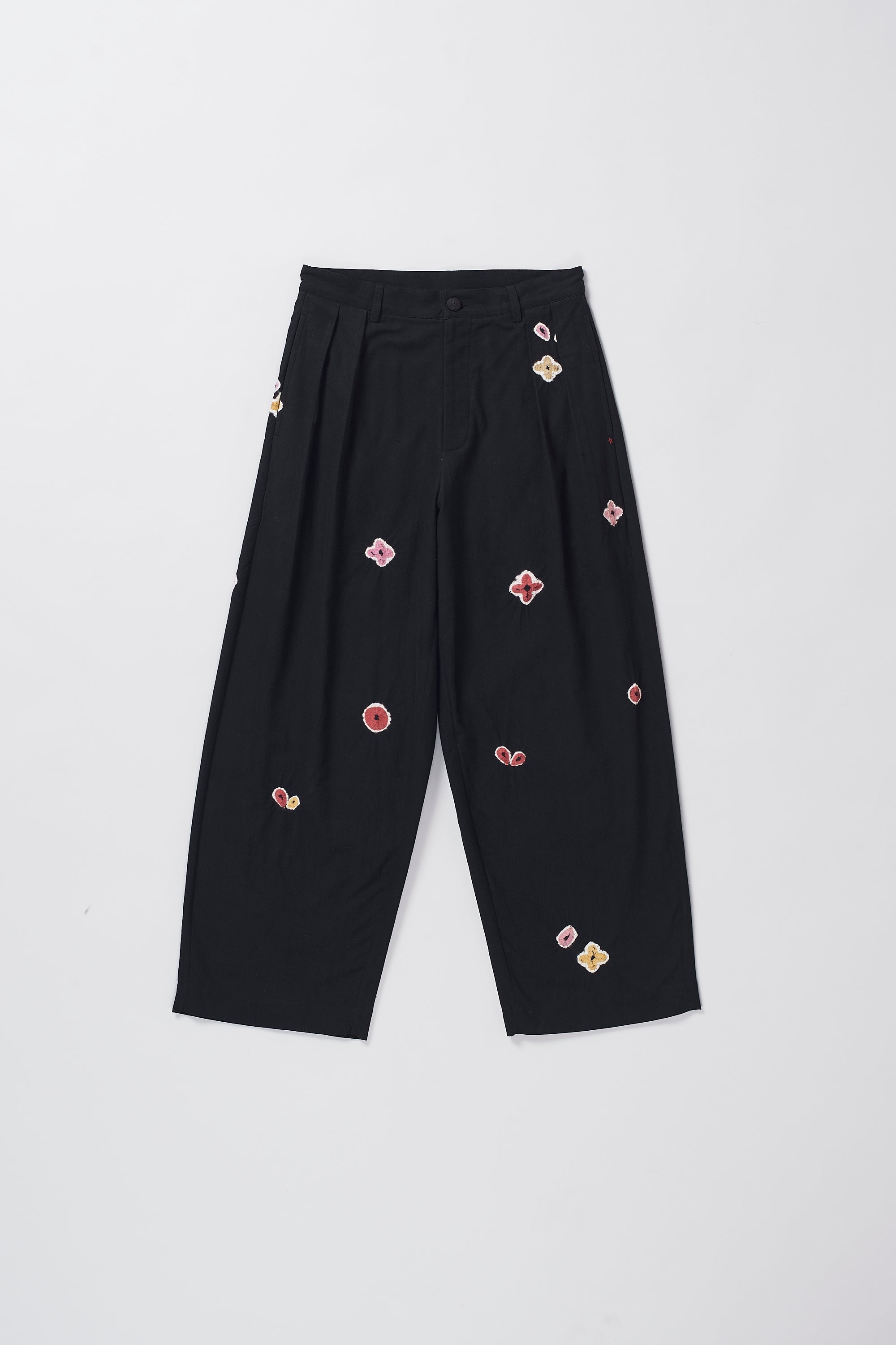 Shibori Pleated Pants in Black