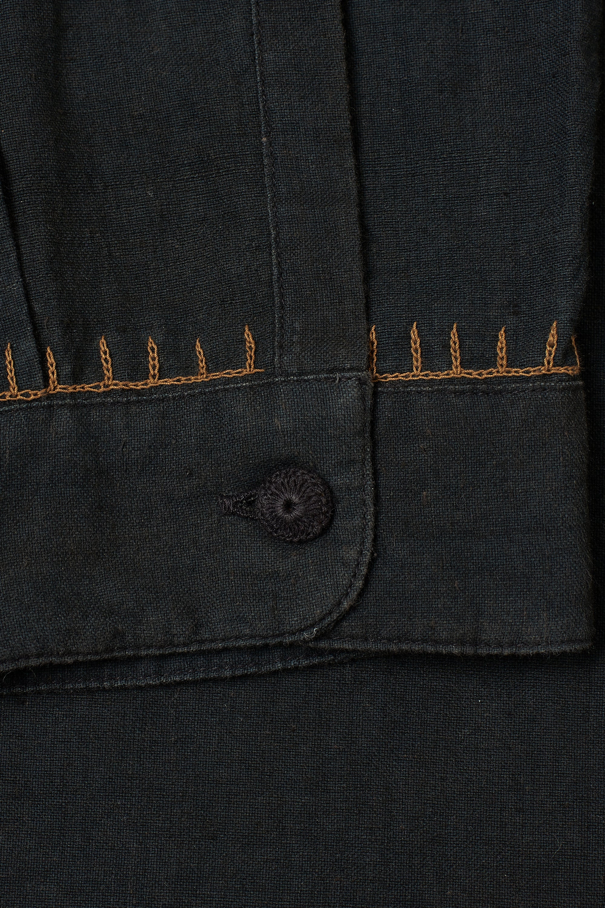 Midnight Indigo Statement Top With Hand Embroidery