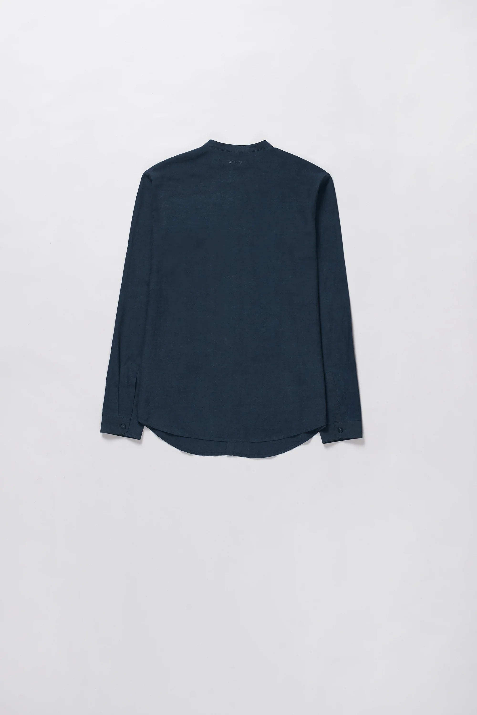 Band Collar Bandhani Shirt in Indigo