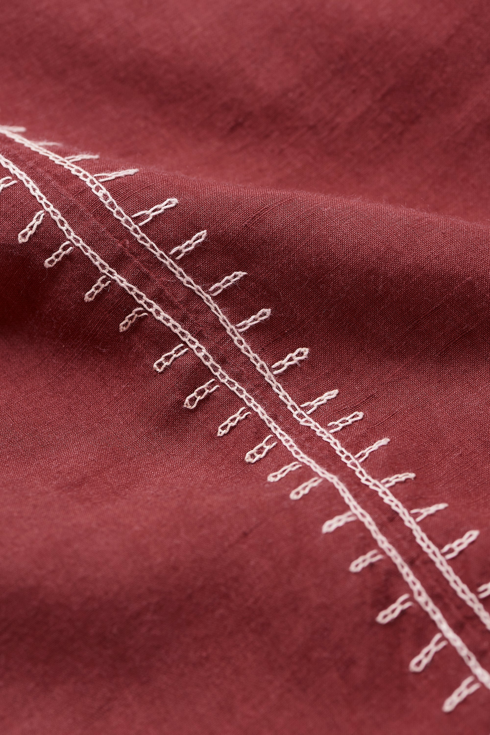 COTTON SILK BLEND HAND EMBROIDERED DRESS