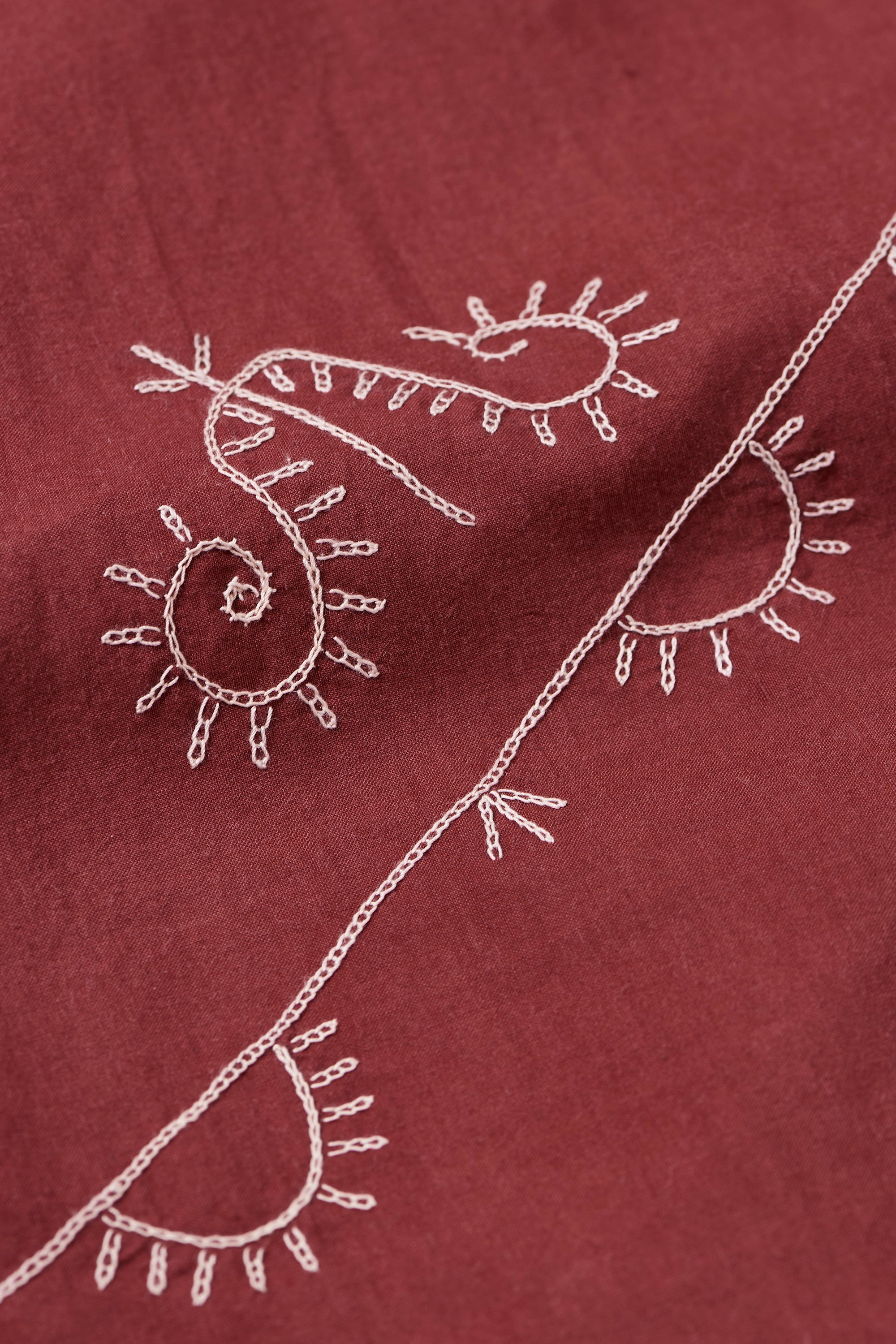 COTTON SILK BLEND HAND EMBROIDERED DRESS