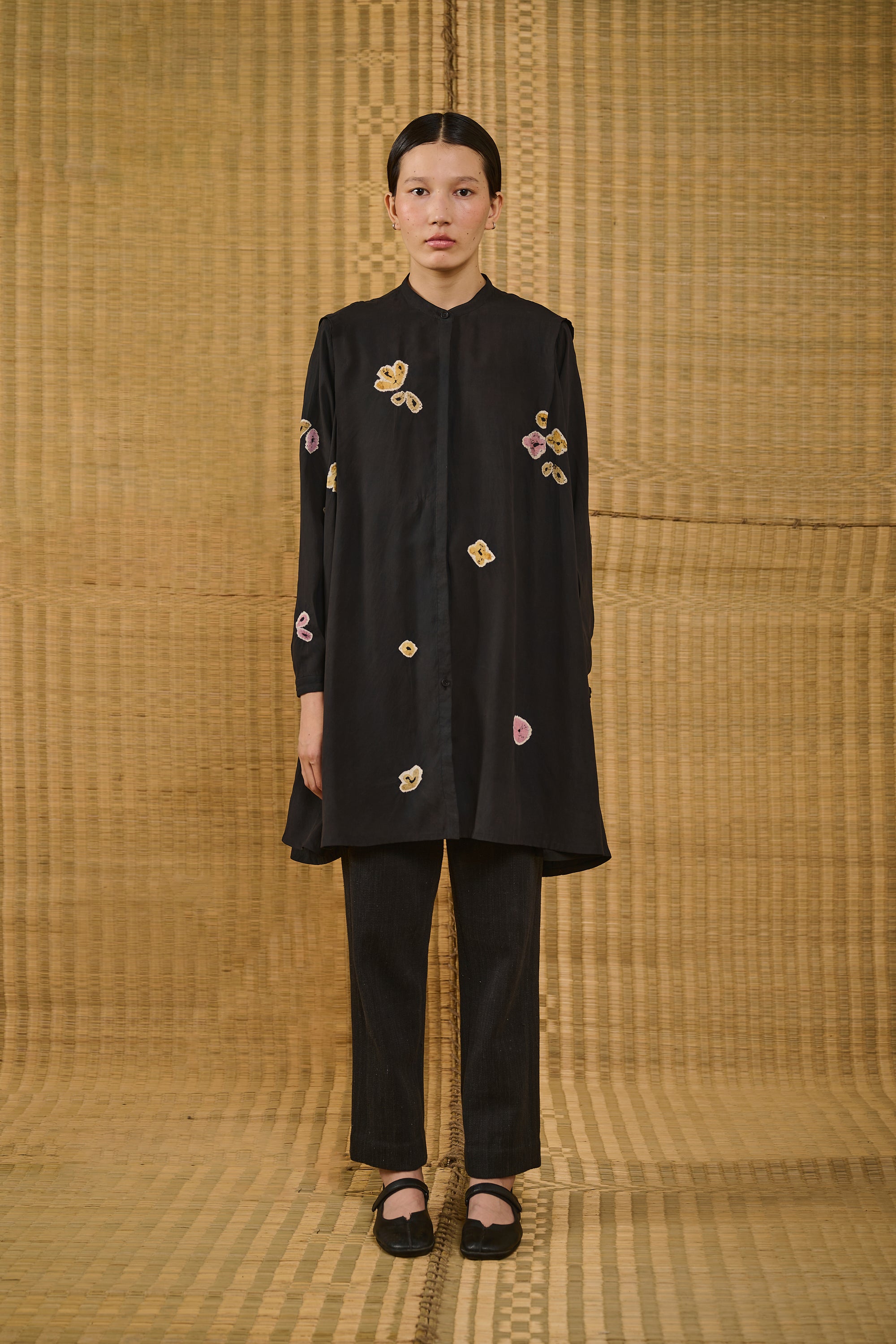 SHIBORI HANDPAINTED SHIFT DRESS