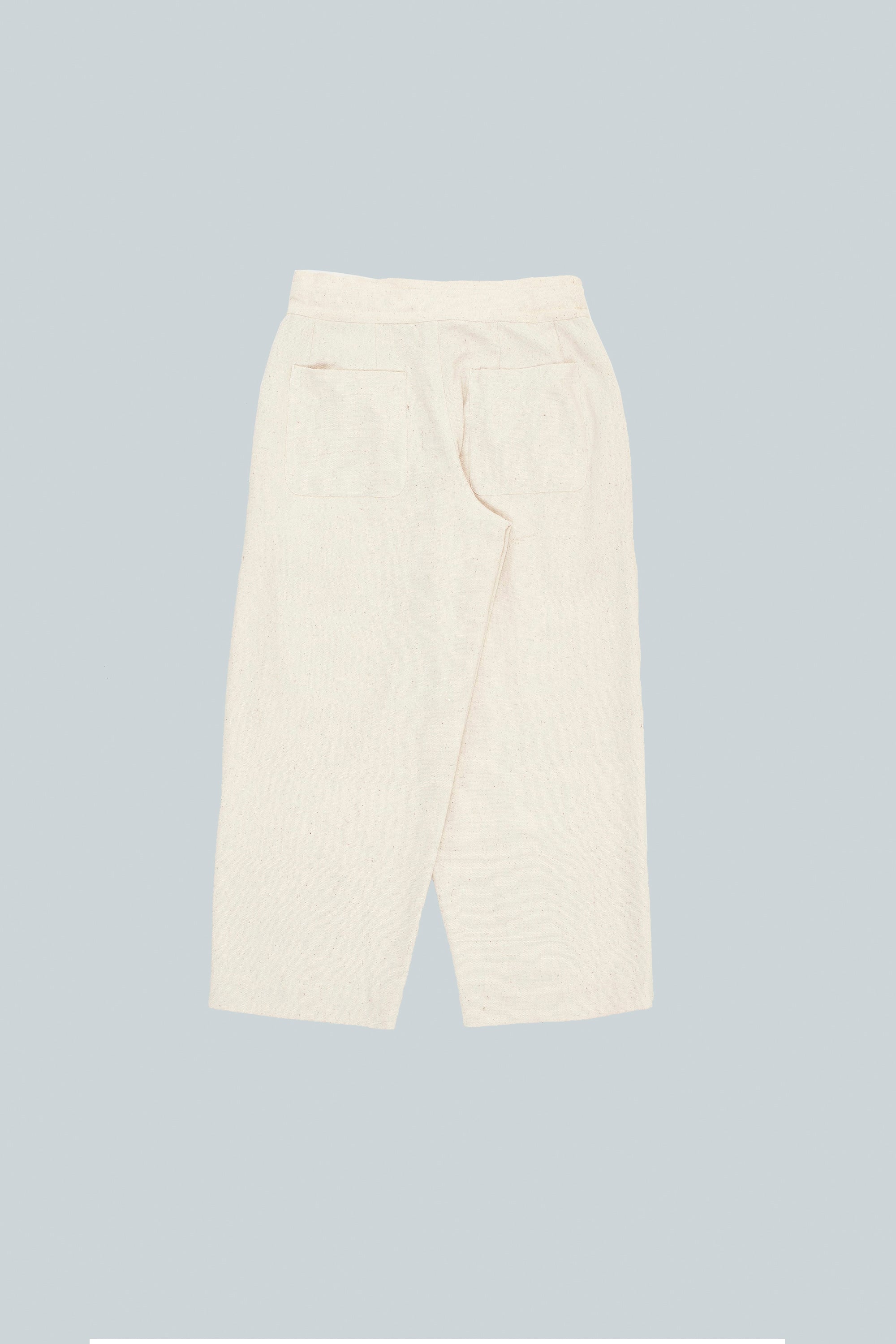 ECRU WIDE-LEG ORGANIC COTTON TROUSERS