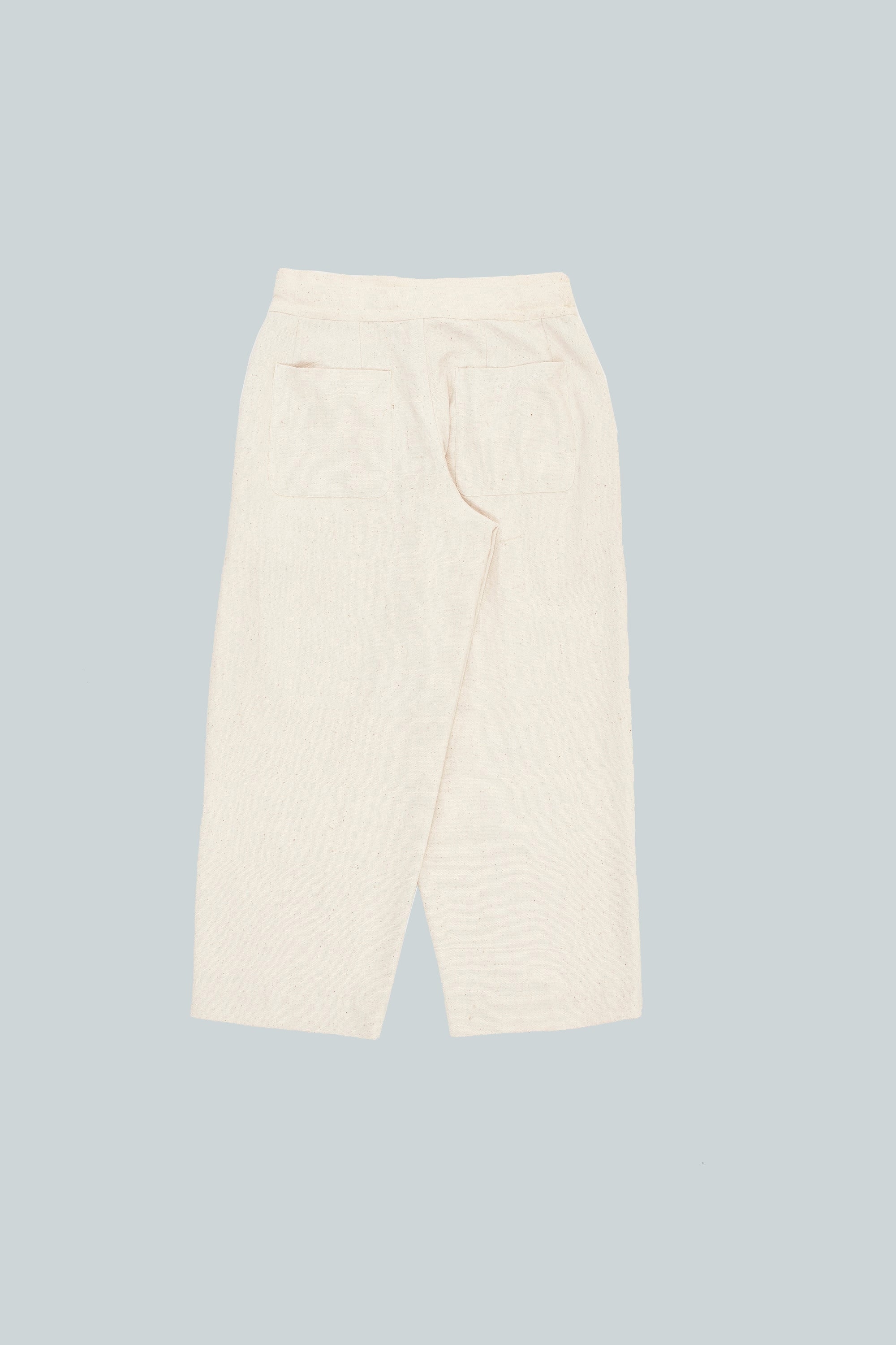 Organic Cotton Trousers Ecru Wide-Leg
