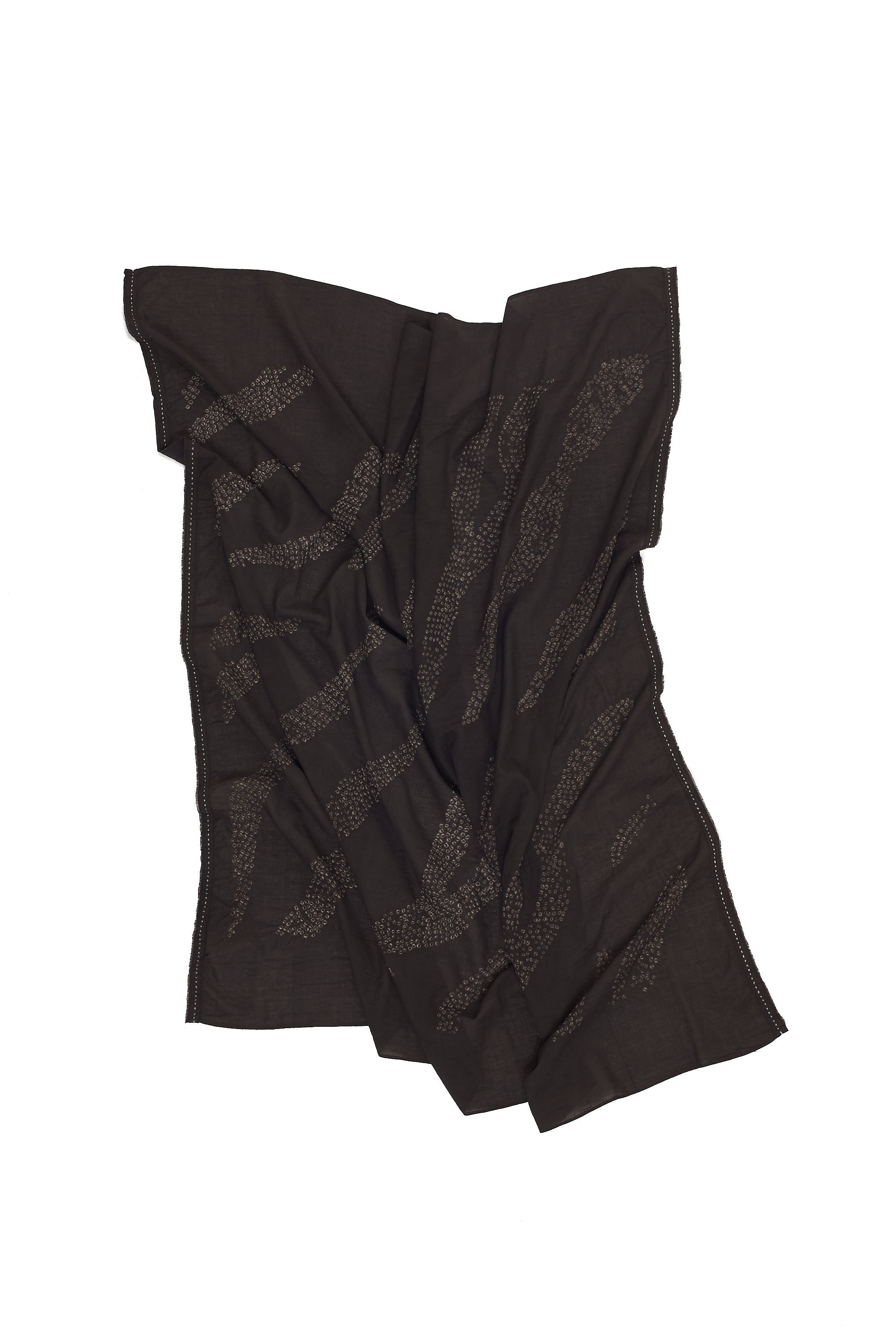 BLACK BANDHANI COTTON WOMEN'S SCARF