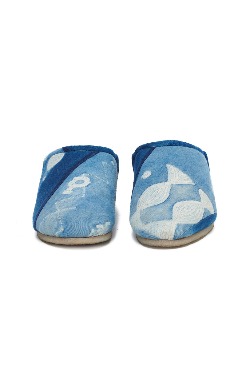 Indigo Panelled Handmade Slip-On