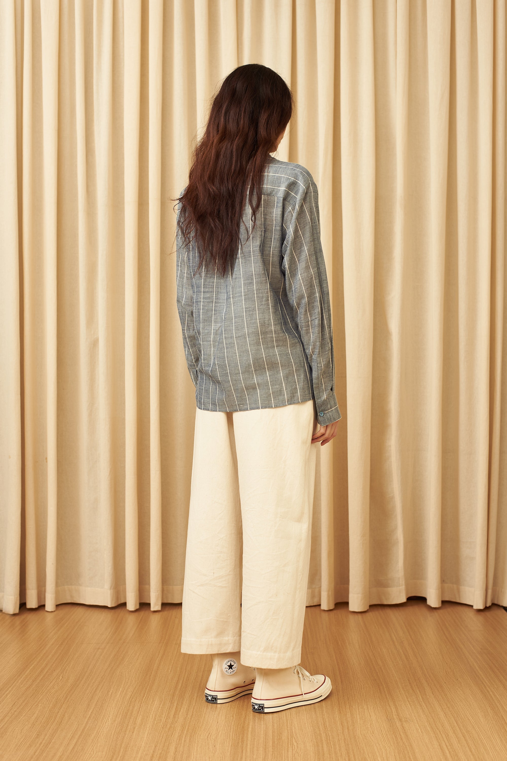 INDIGO COMFORT FIT YARN DYED COTTON SHIRT