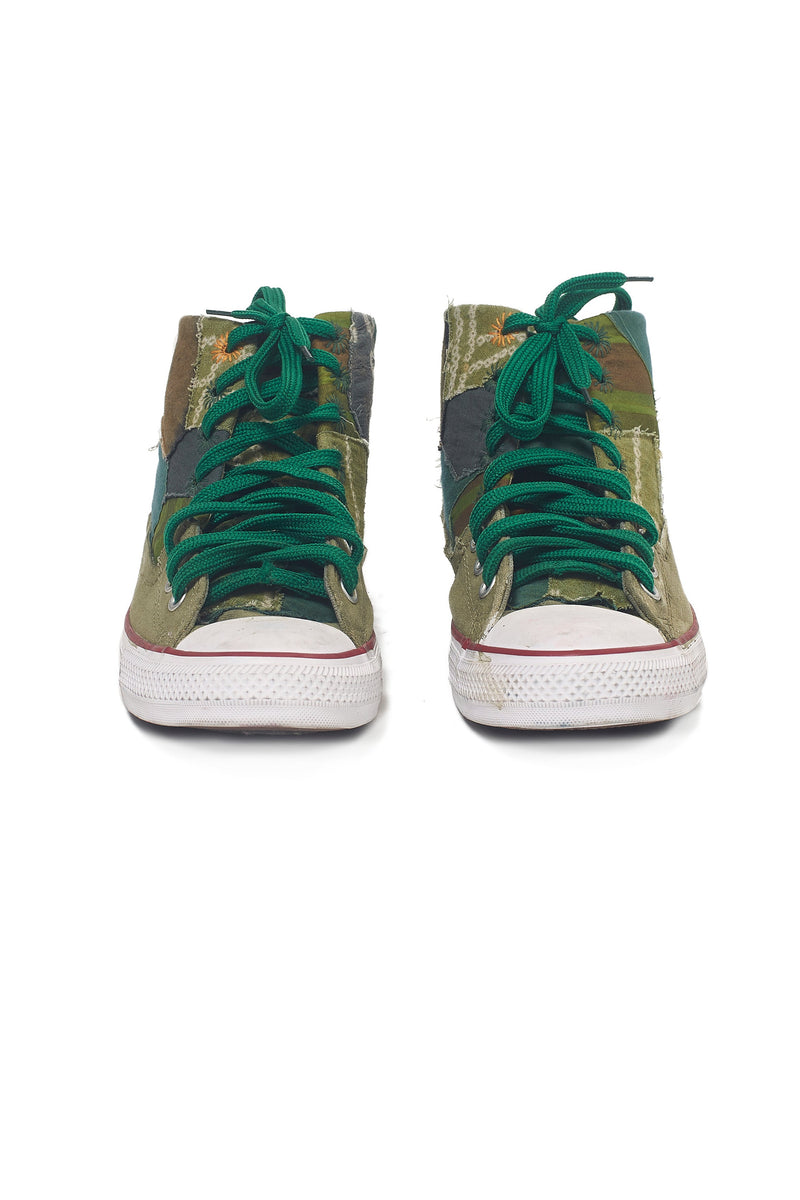 Bottle Green One Of A Kind Handmade Converse Shoes