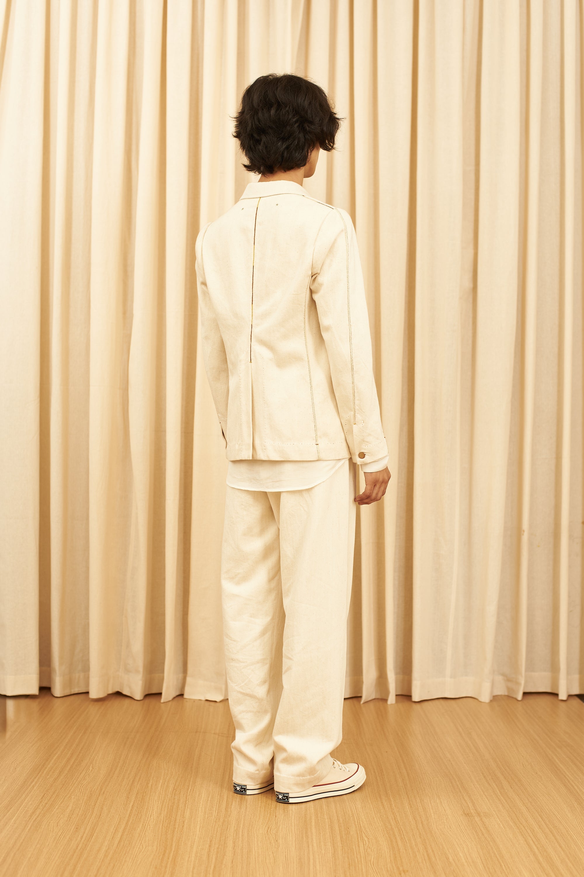 OFF-WHITE UNISEX DRAWSTRING DENIM TROUSERS