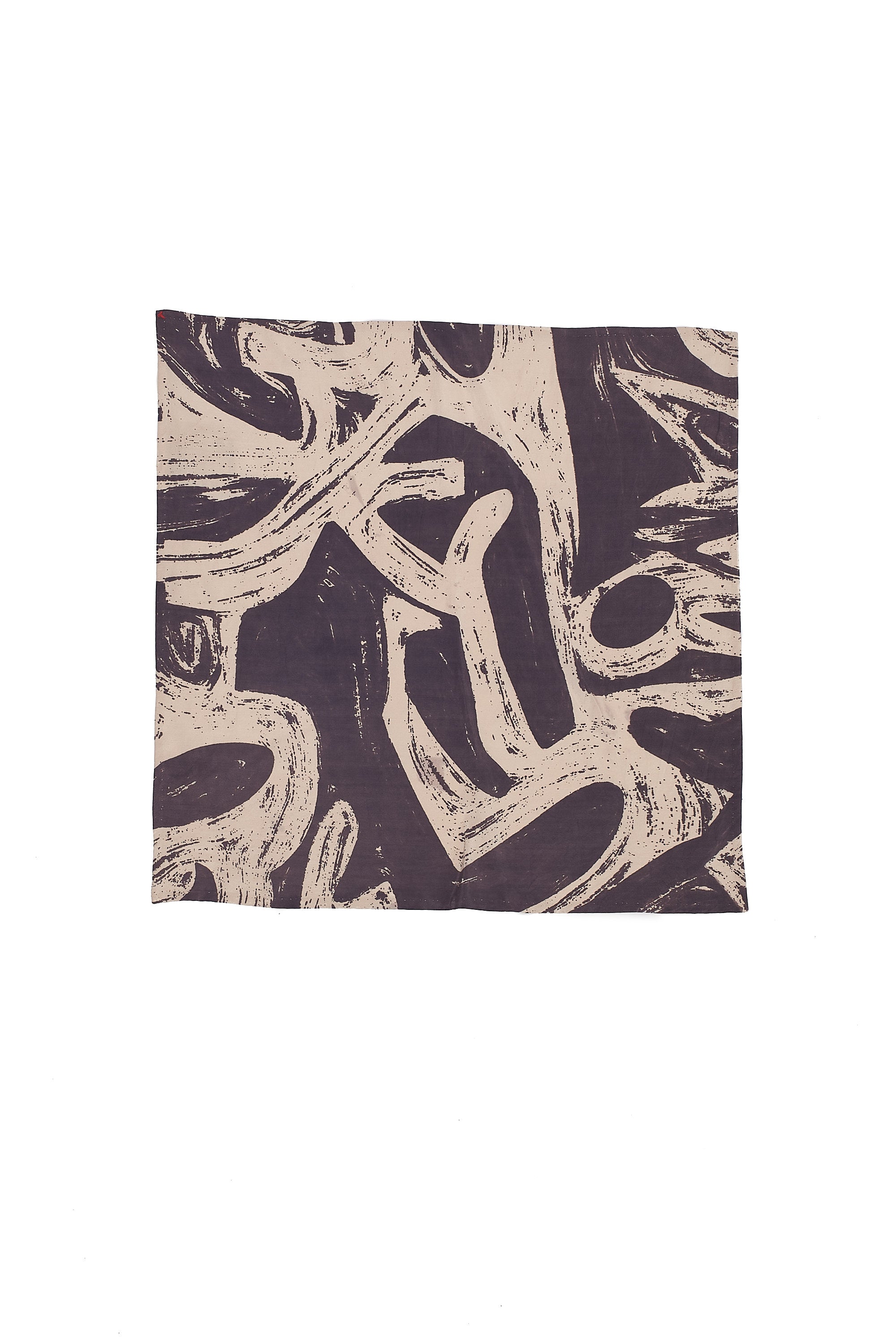 CRAFTED SILK SCREEN PRINTED STATEMENT SQUARE SILK SCARF