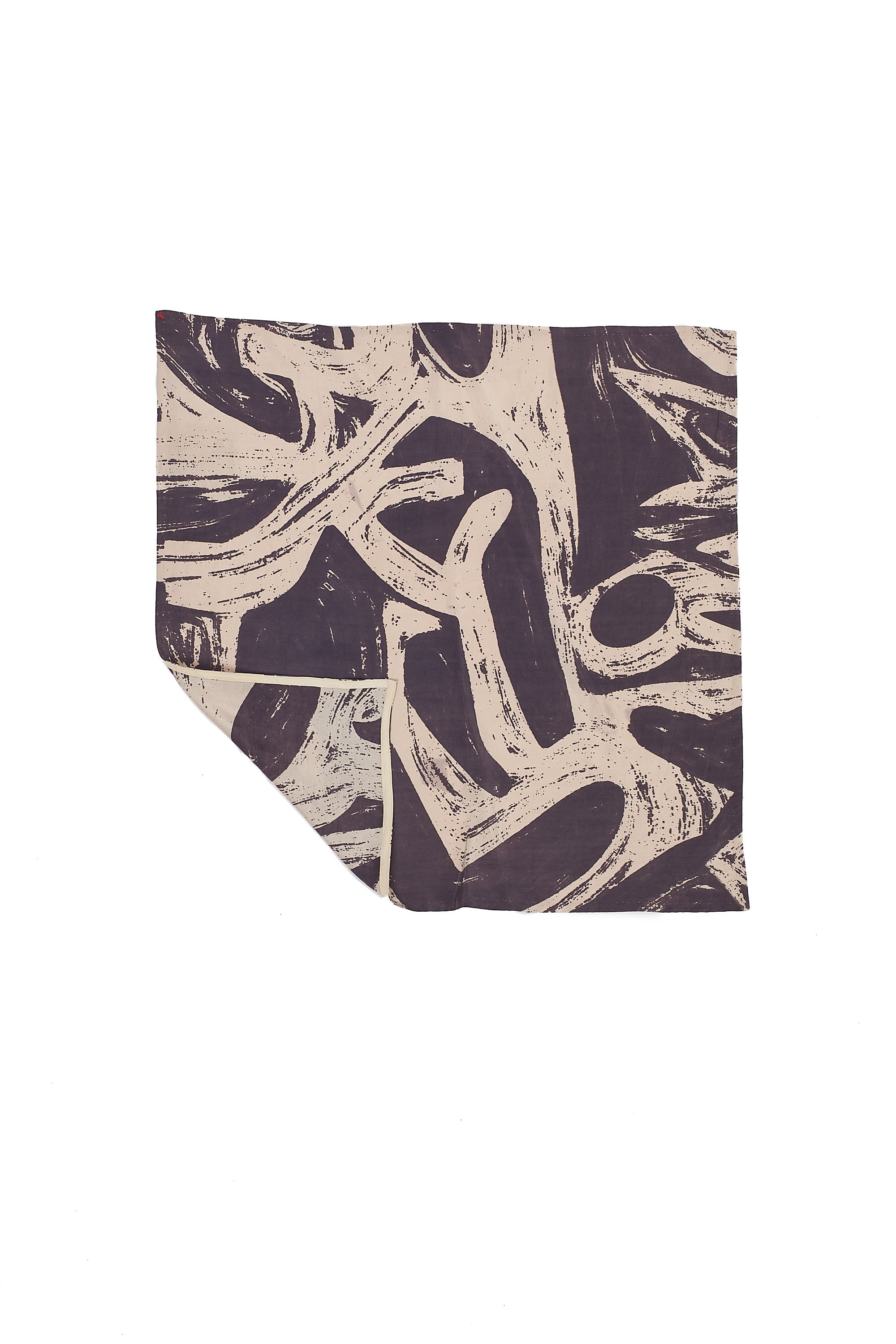 CRAFTED SILK SCREEN PRINTED STATEMENT SQUARE SILK SCARF