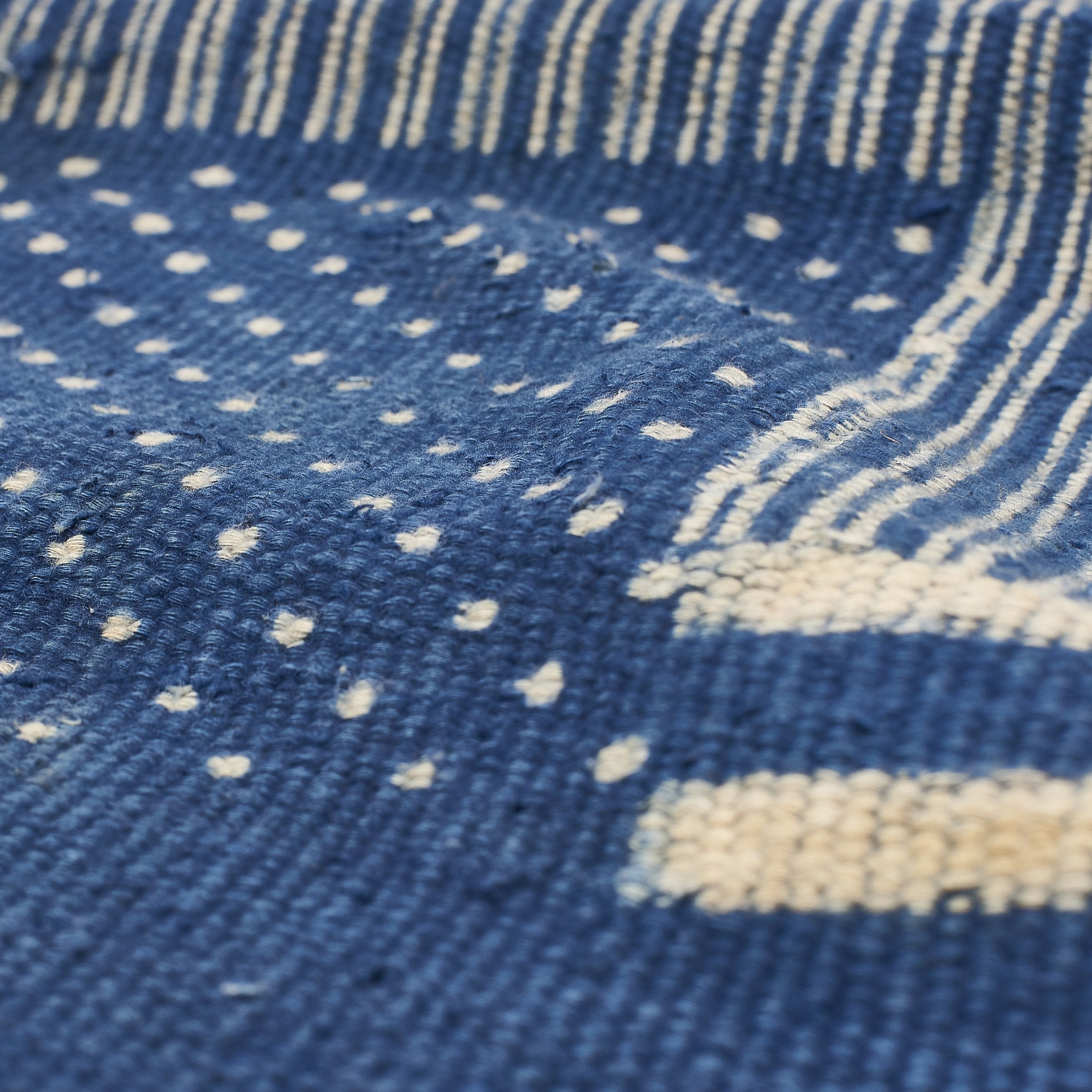 Indigo Block Printed Rug