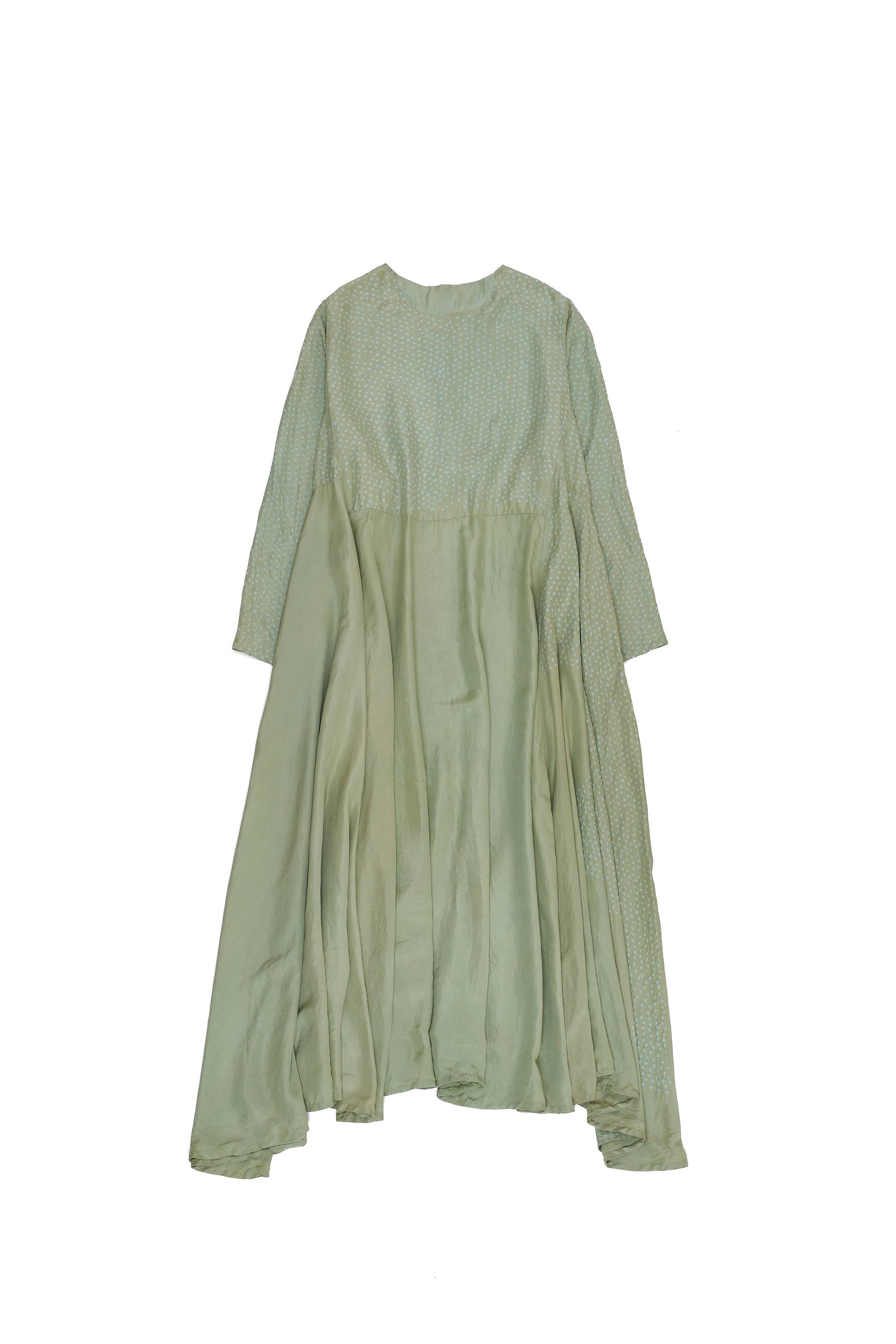 SAGE BANDHANI SILK DRESS