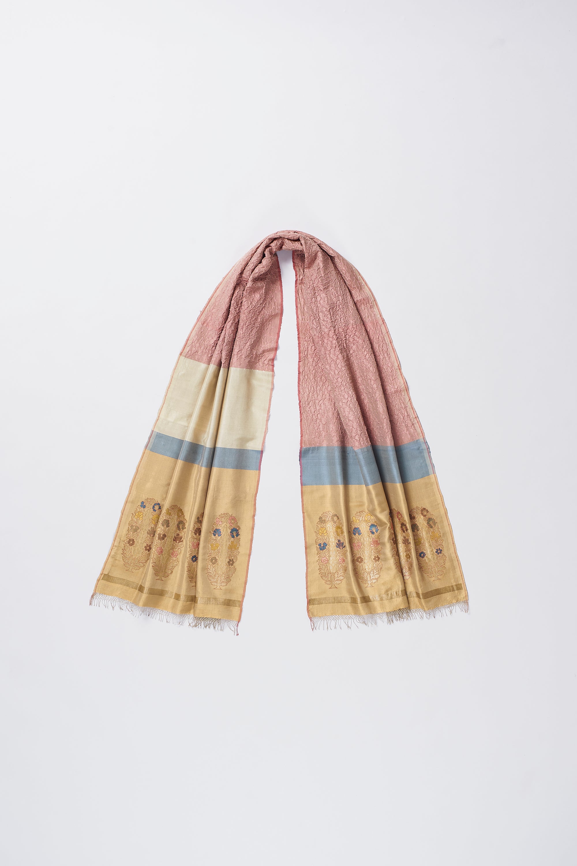 MULTI COLOUR SILK WITH BANDHANI SCARF