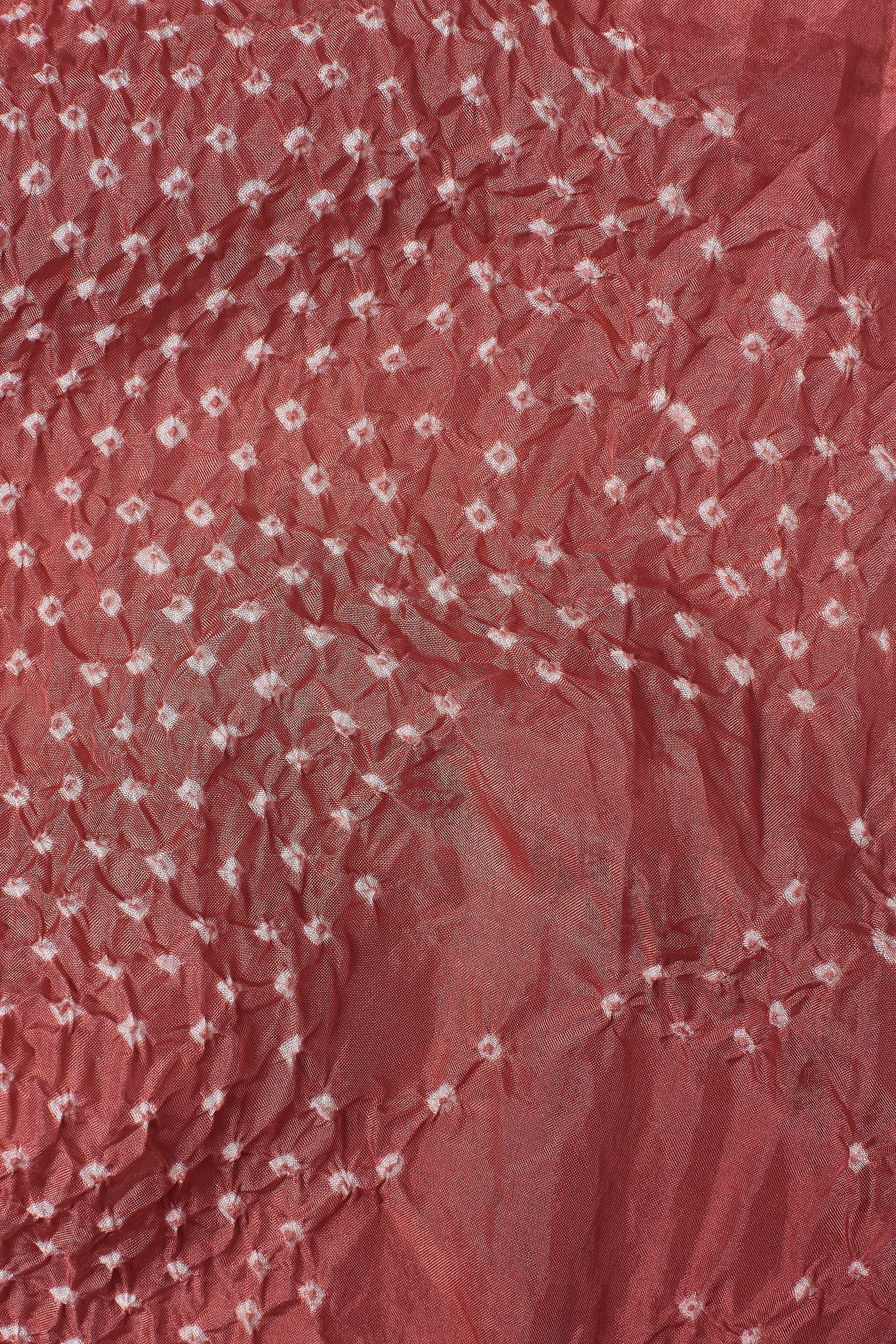 PINK WOOD SILK BANDHANI SCARF