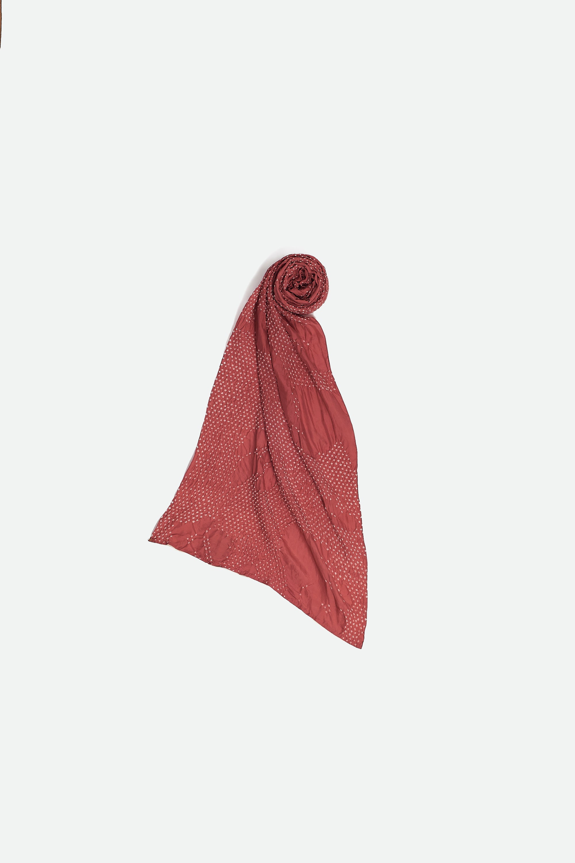 PINK WOOD SILK BANDHANI SCARF