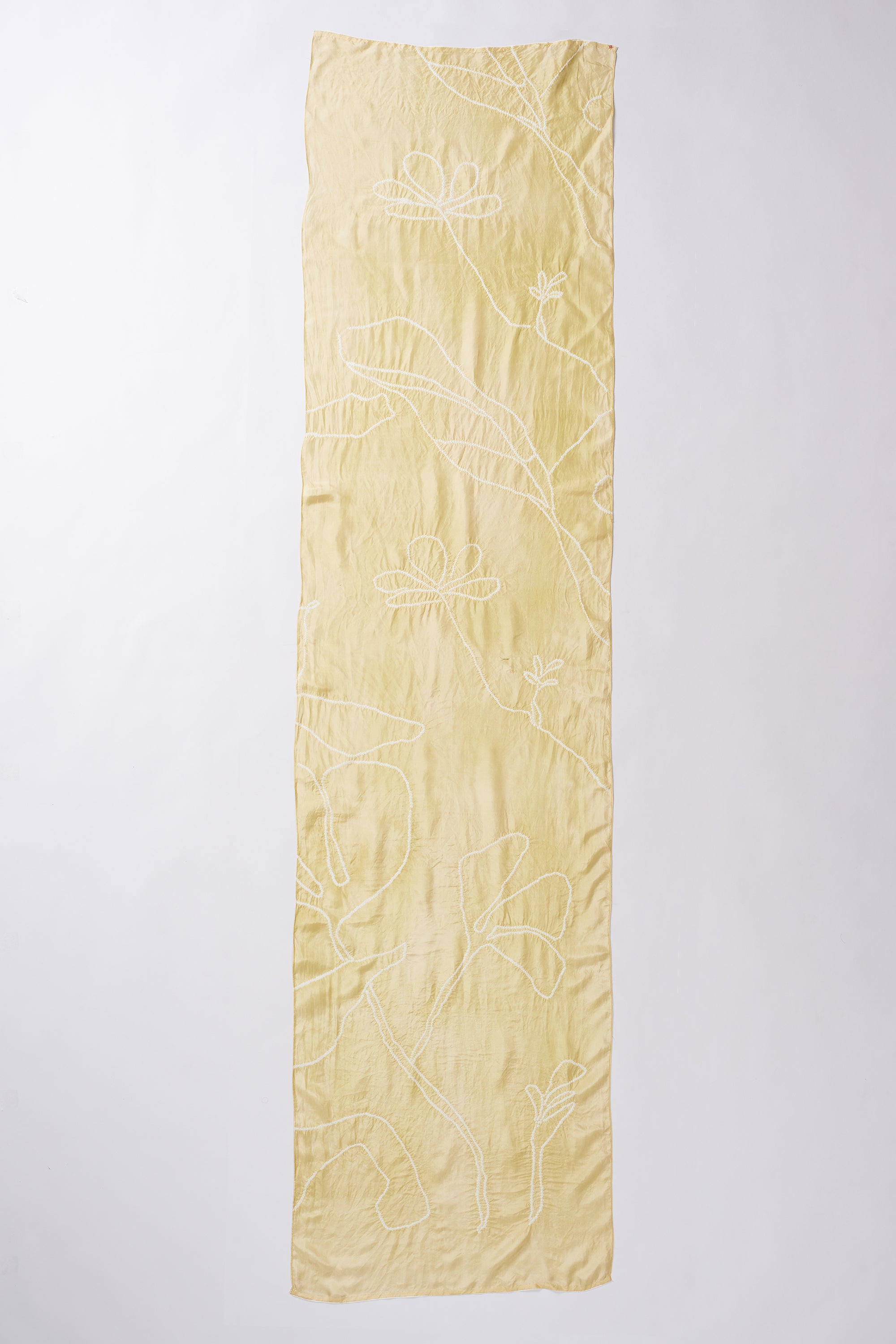 OCHRE YELLOW SILK WITH BANDHANI SCARF