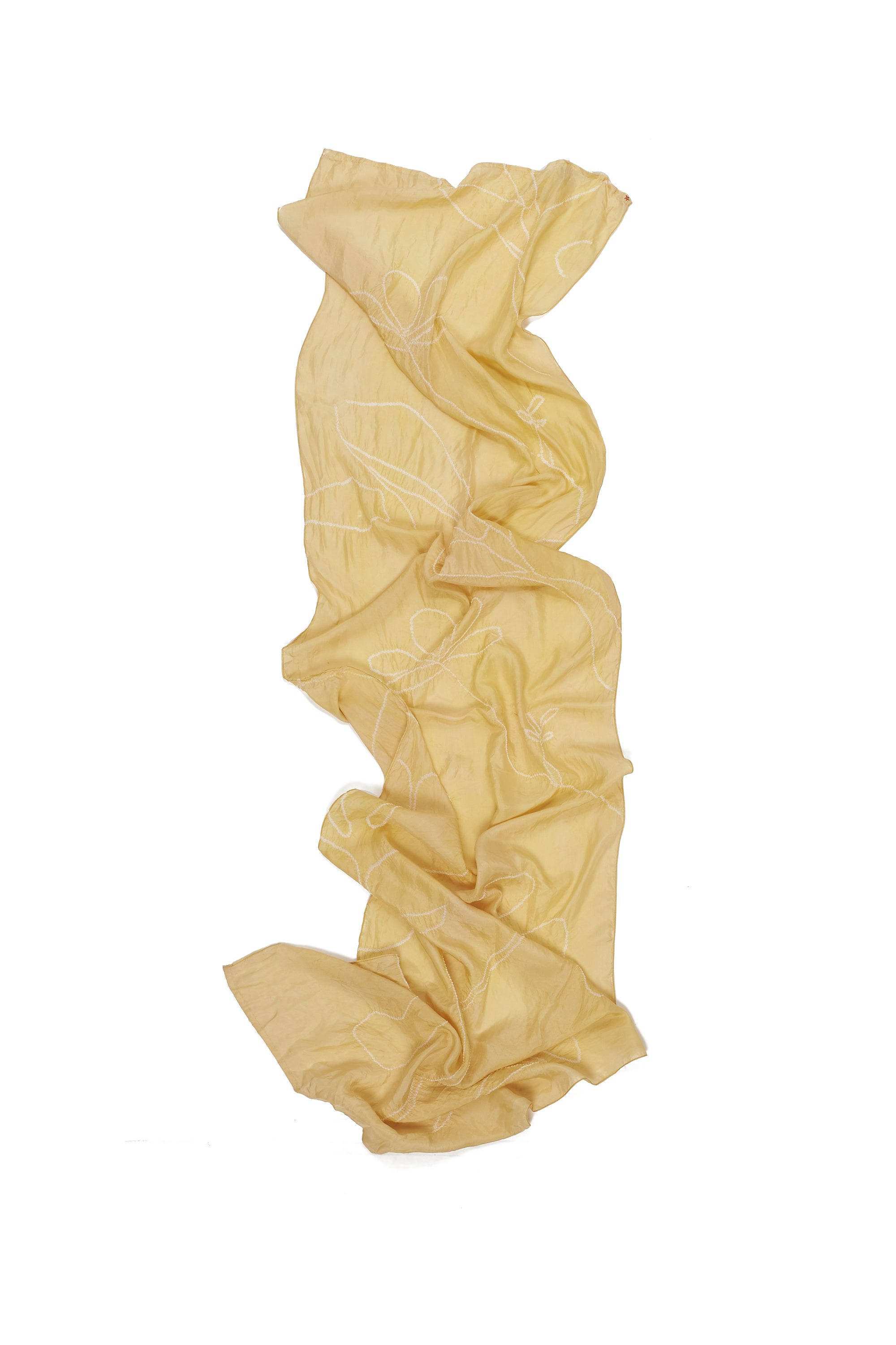 OCHRE YELLOW SILK WITH BANDHANI SCARF