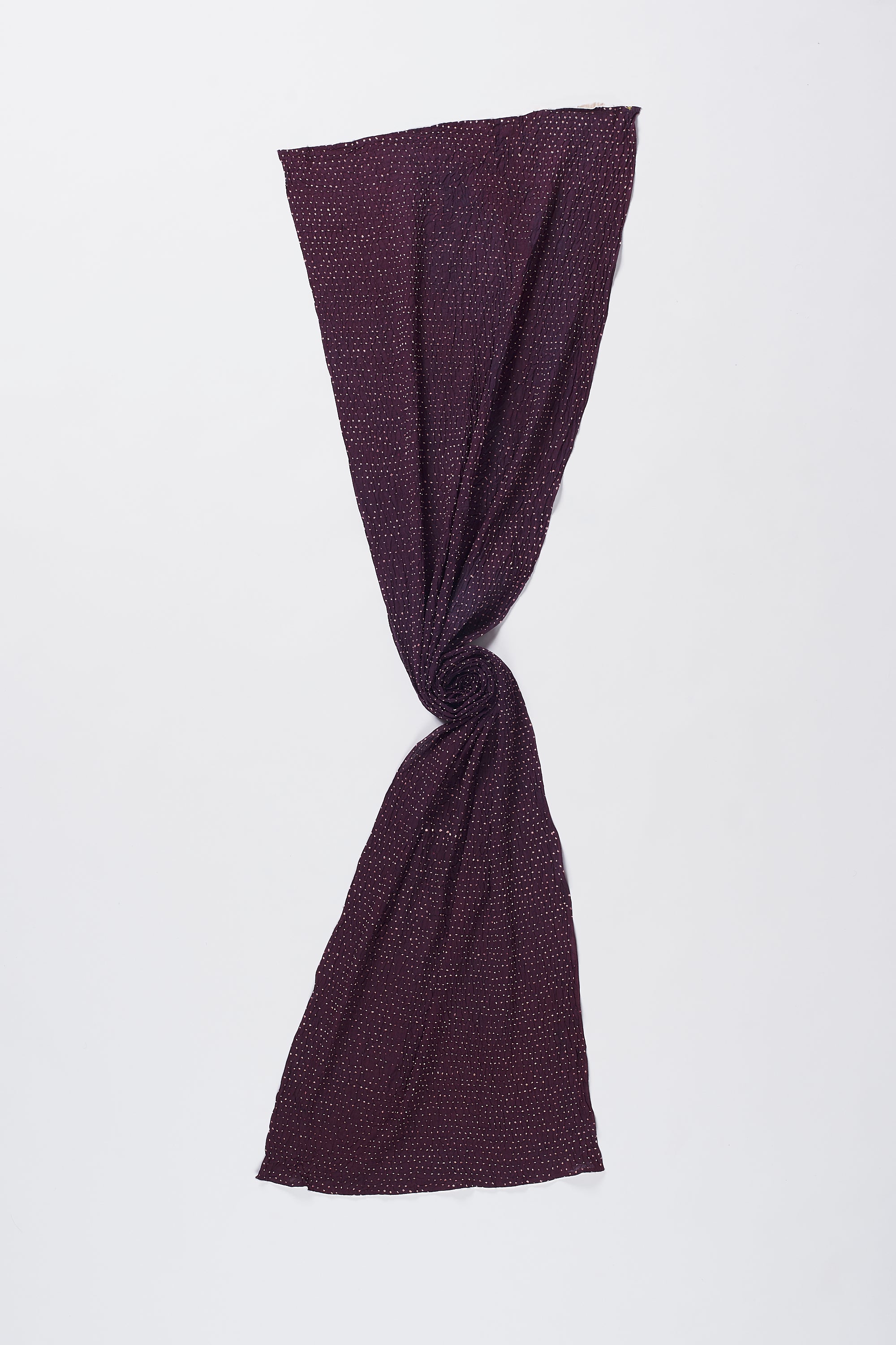 WINE COTTON WITH BANDHANI SCARF