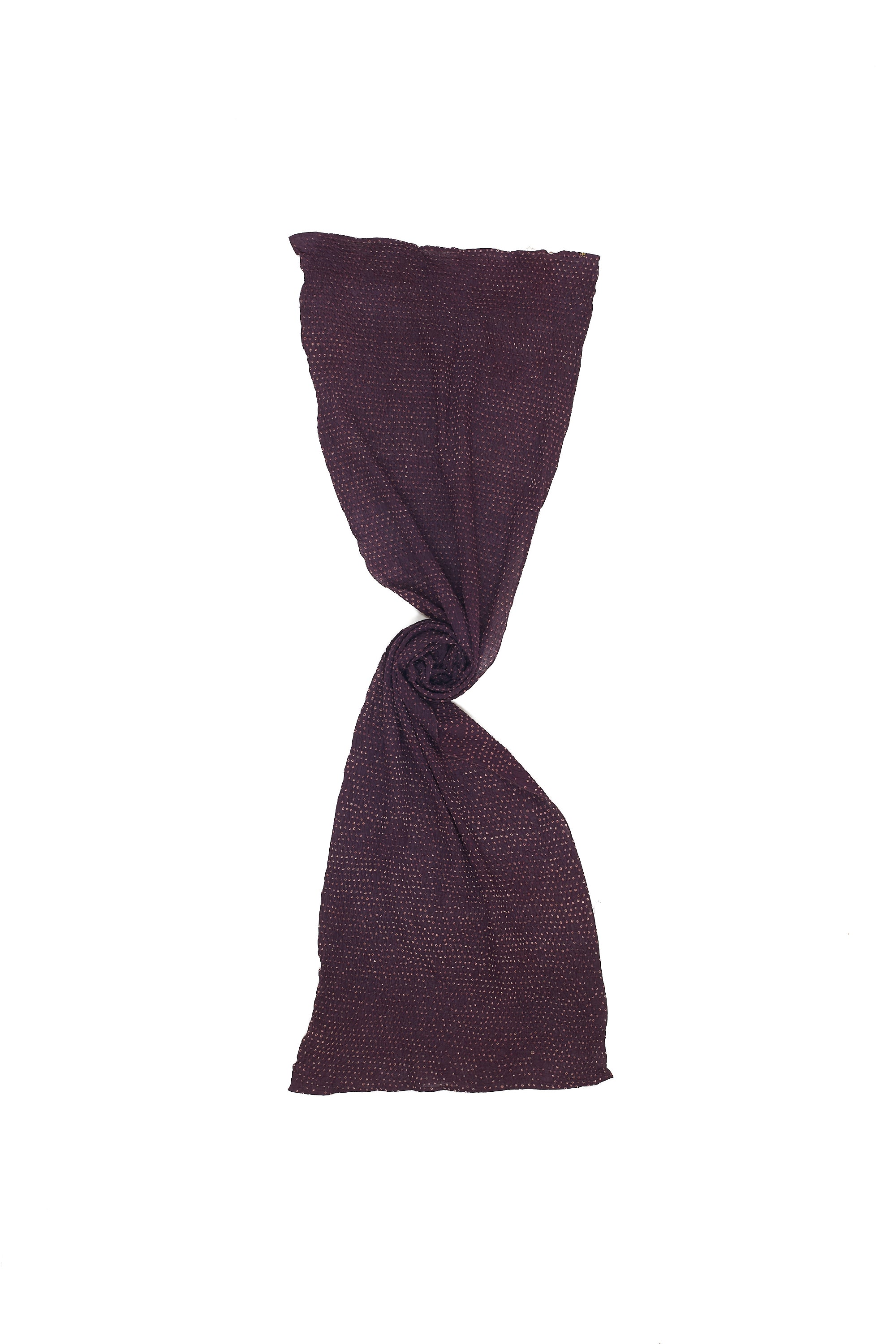 WINE COTTON WITH BANDHANI SCARF