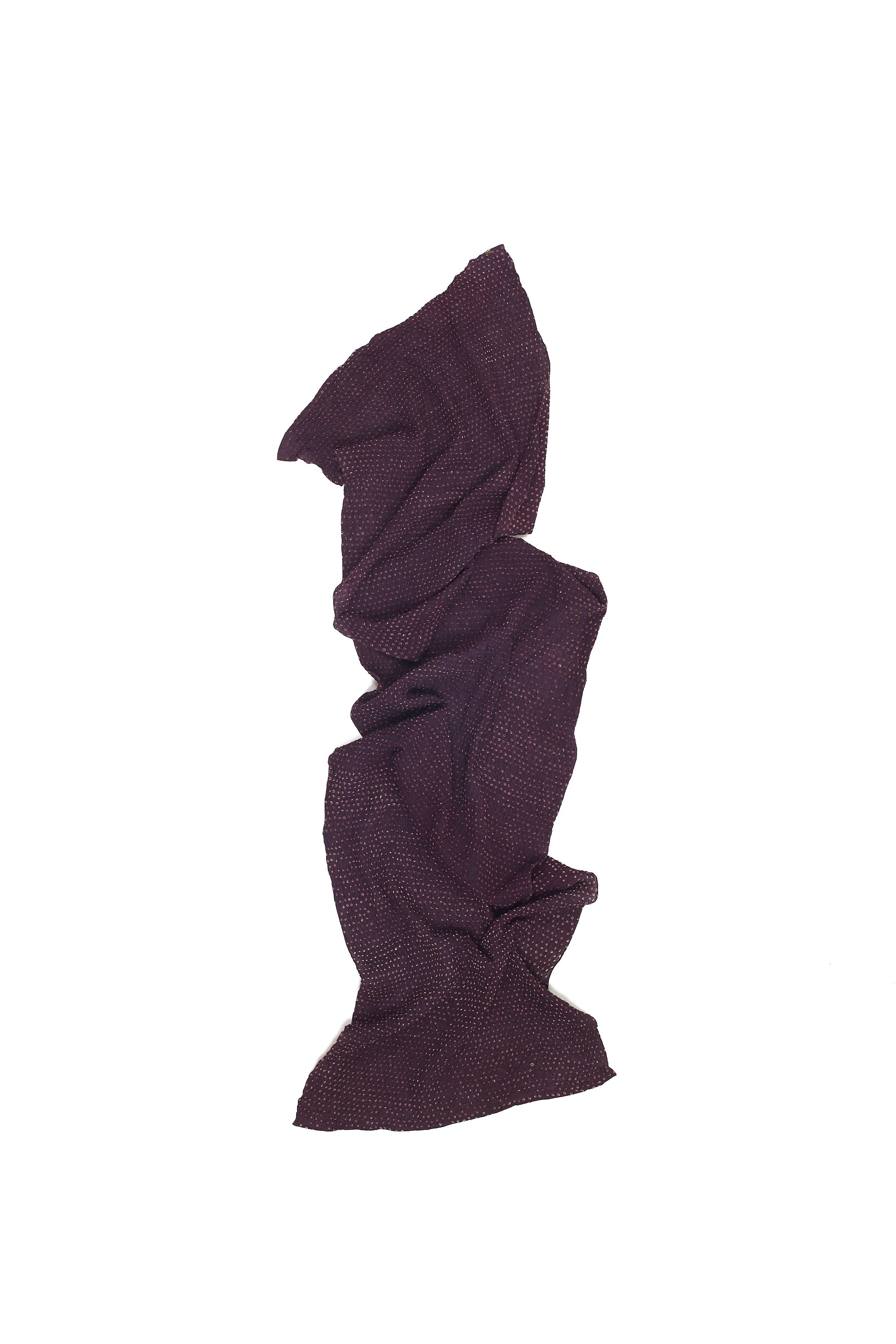 WINE COTTON WITH BANDHANI SCARF