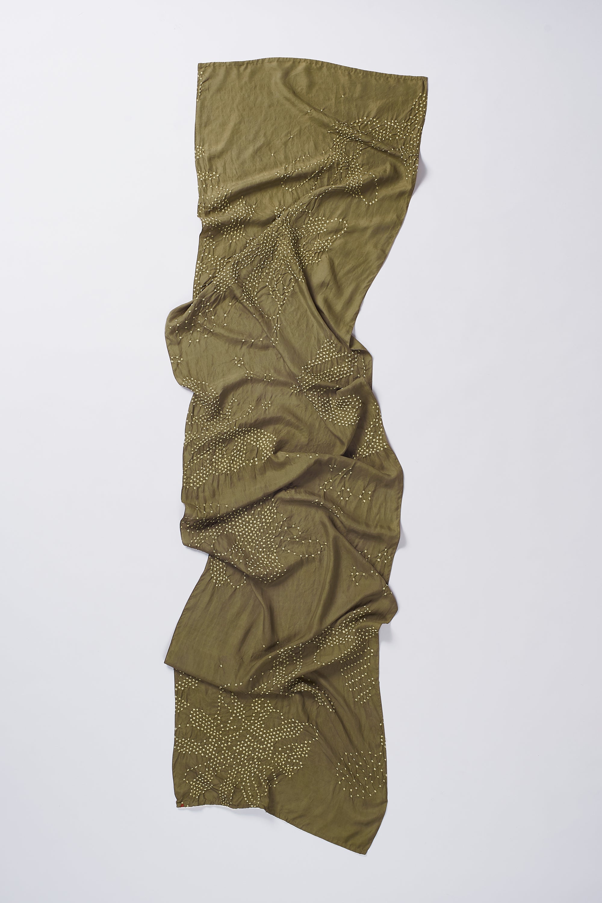 SAGE SILK WITH BANDHANI SCARF