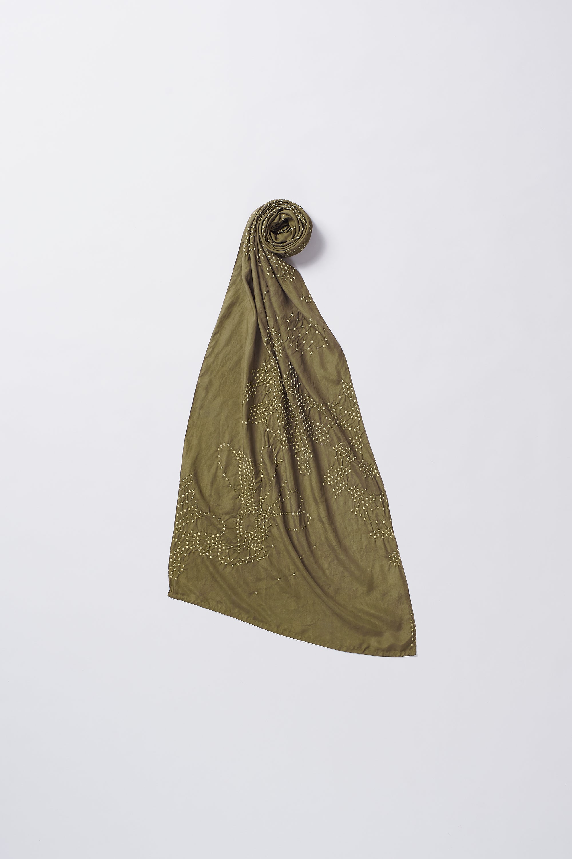 SAGE SILK WITH BANDHANI SCARF