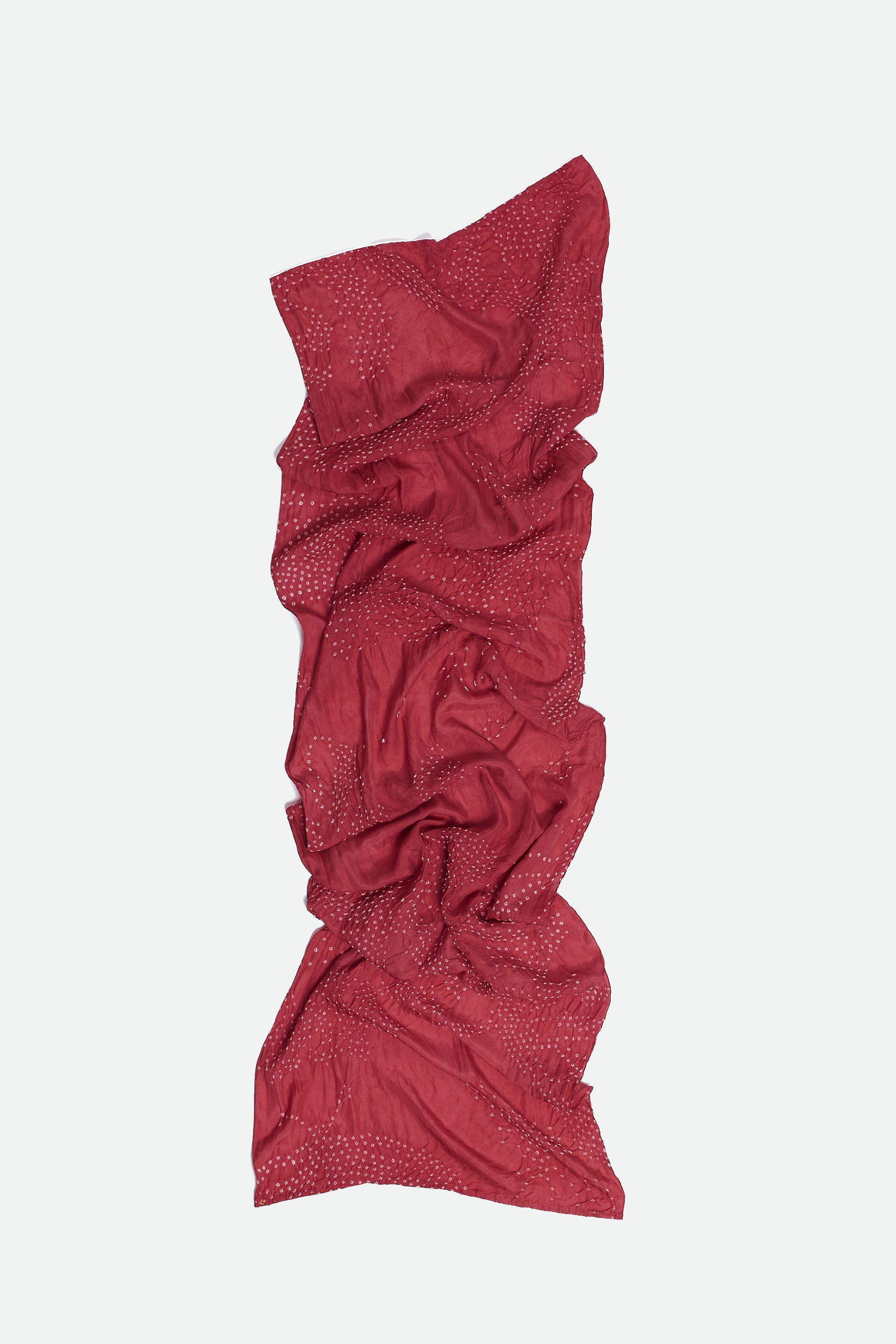 RED SILK WITH BANDHANI SCARF