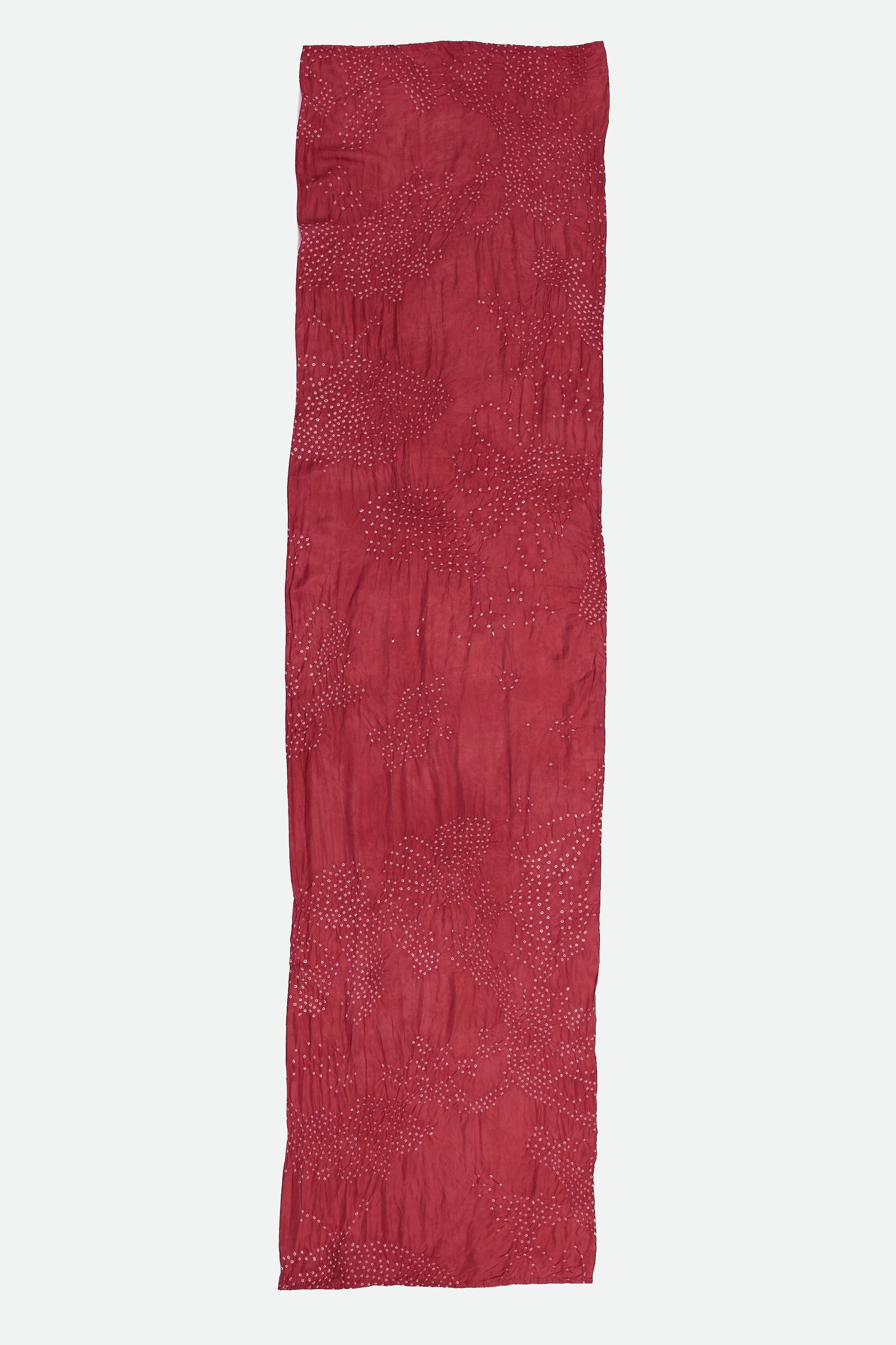 RED SILK WITH BANDHANI SCARF