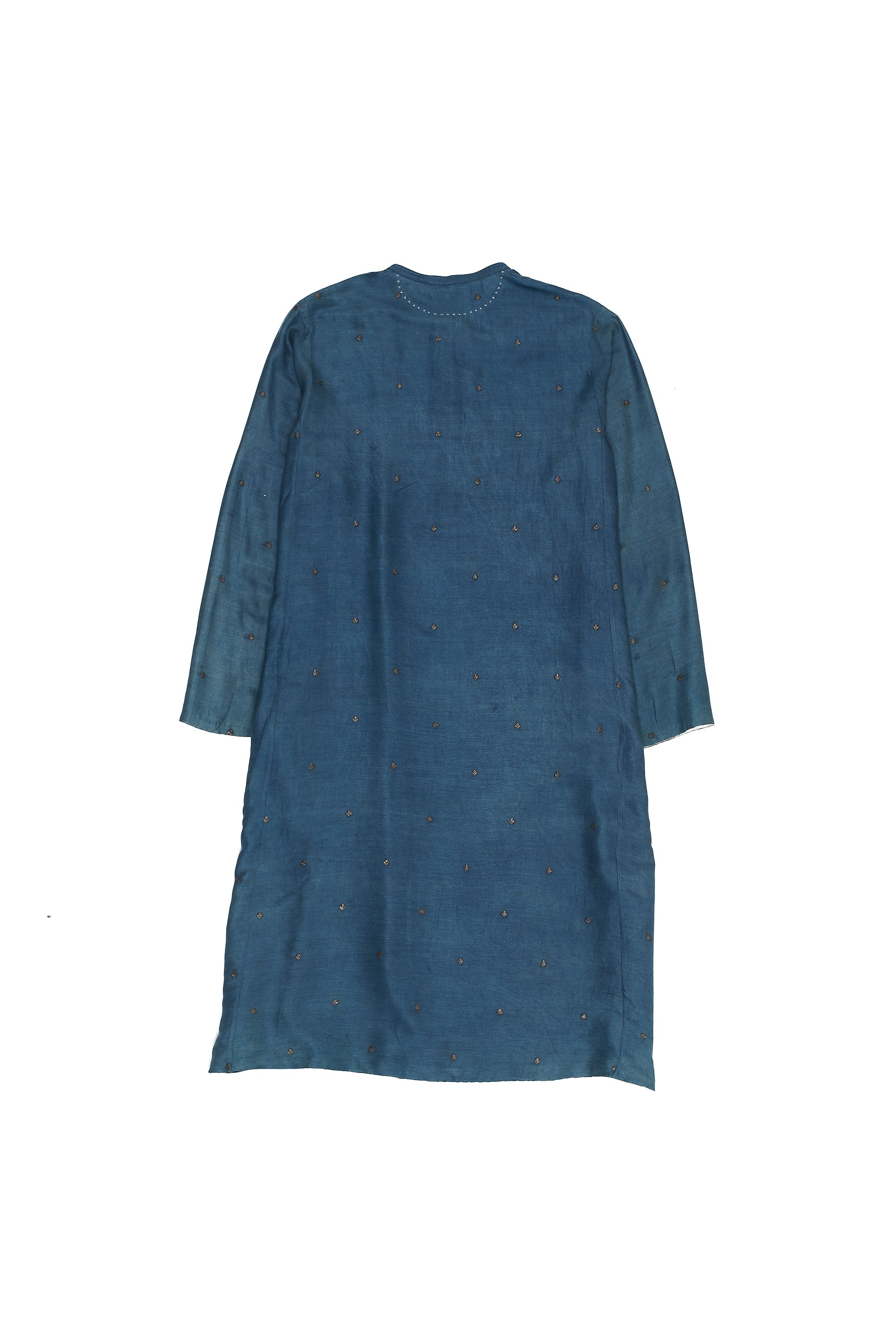 INDIGO DYED SILK DRESS