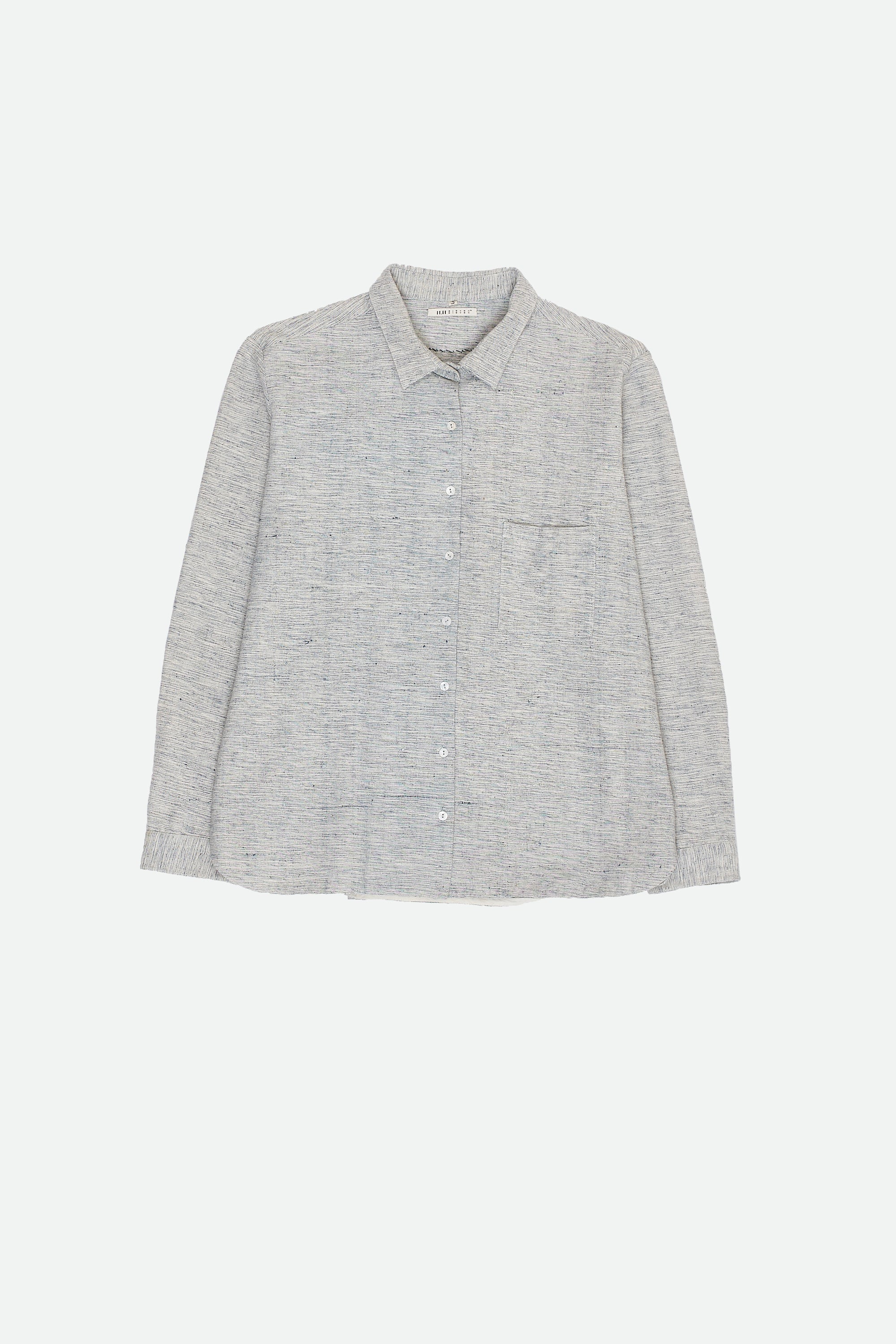 SLATE INDIGO YARN DYED WOMEN SHIRT