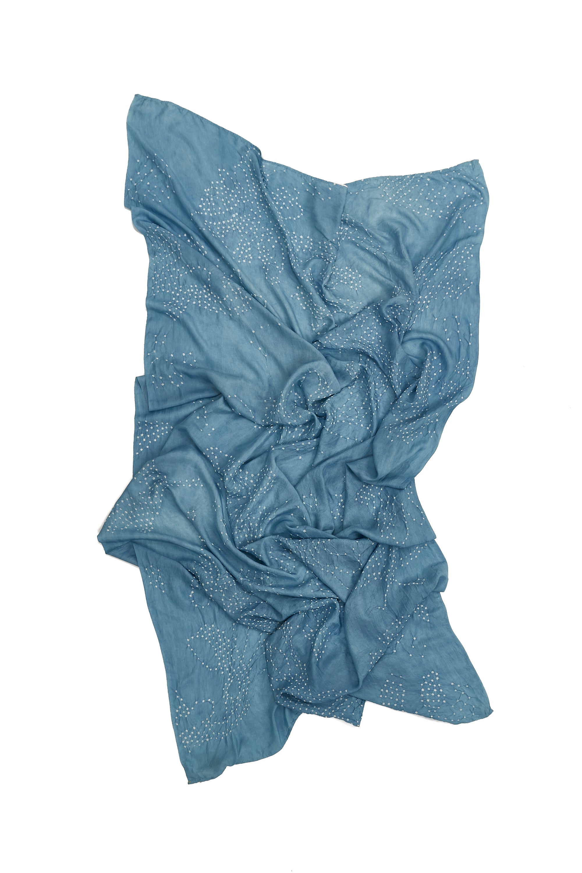 MEDIUM INDIGO SILK WITH BANDHANI SCARF