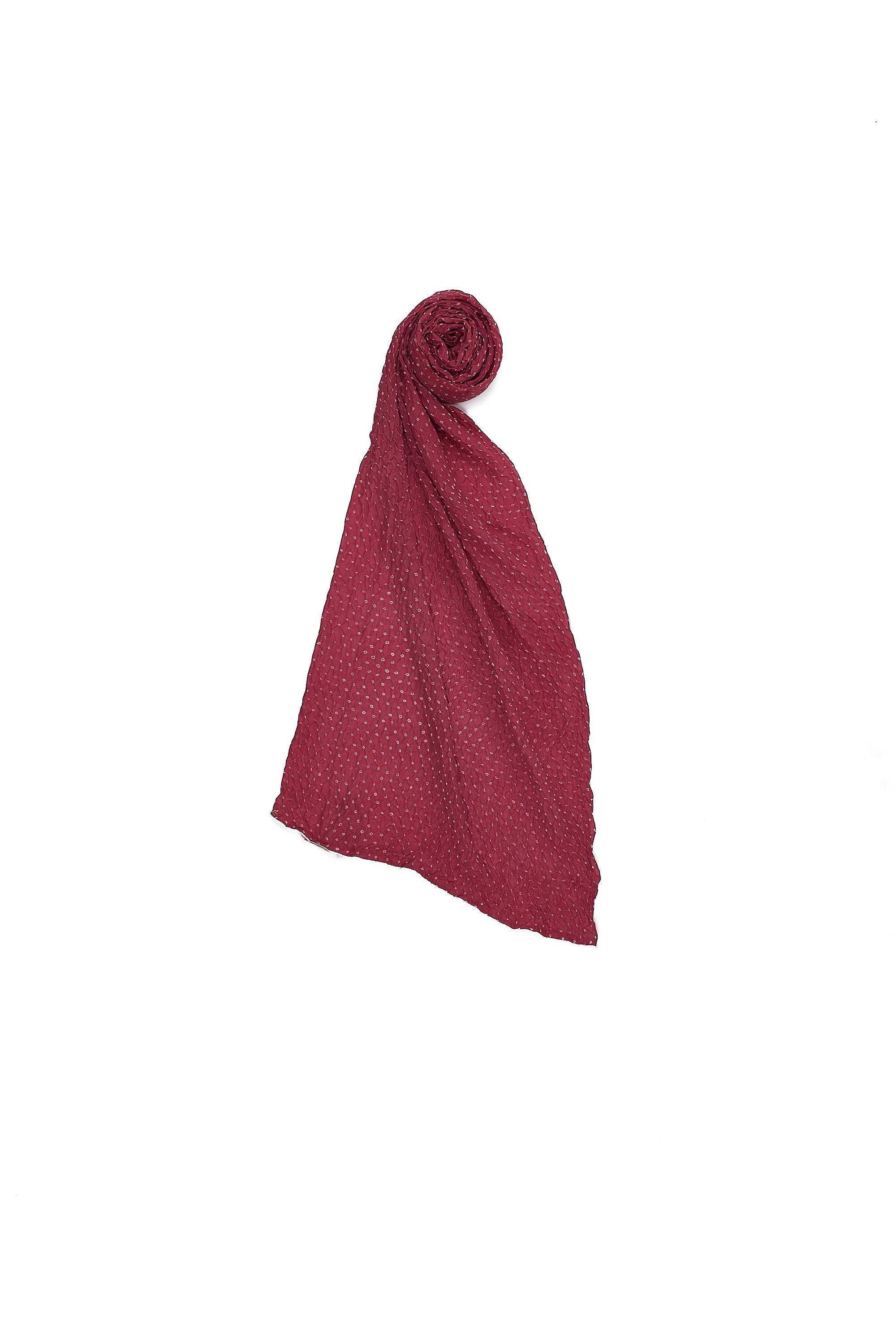 SCARF SILK BANDHANI PINK WOOD