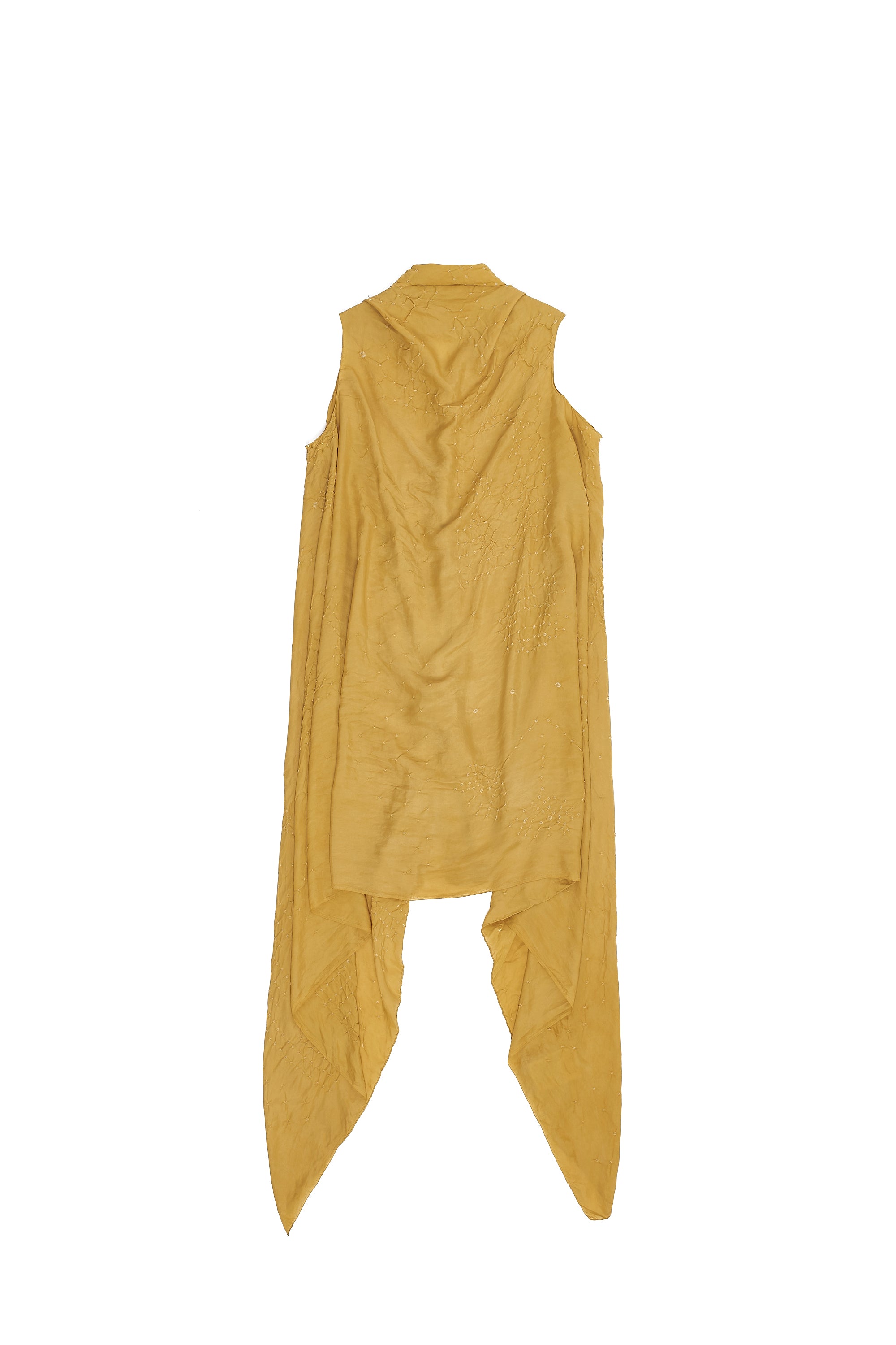 OCHRE YELLOW CUT OUT BANDHANI SHRUG