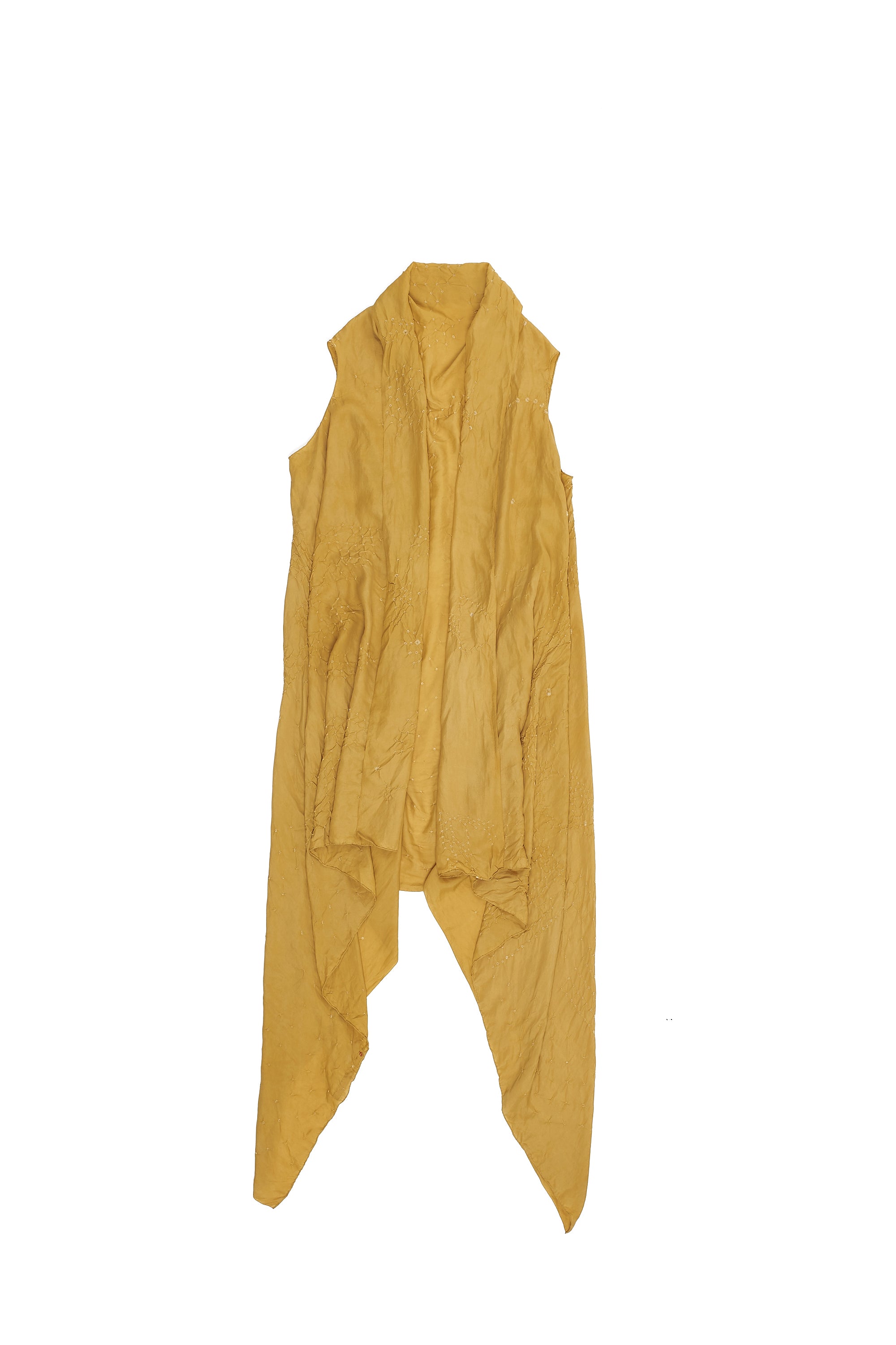 OCHRE YELLOW CUT OUT BANDHANI SHRUG