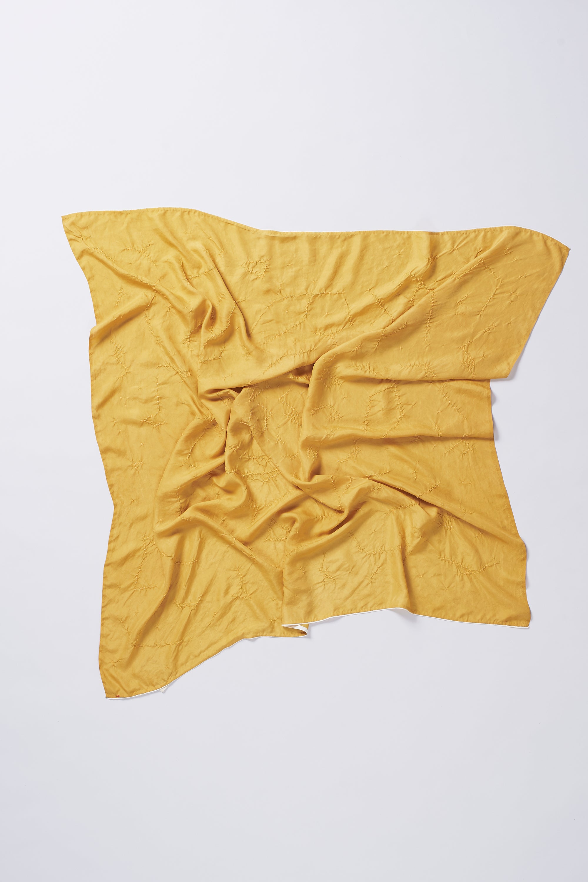 OCHRE YELLOW SILK WITH BANDHANI SCARF