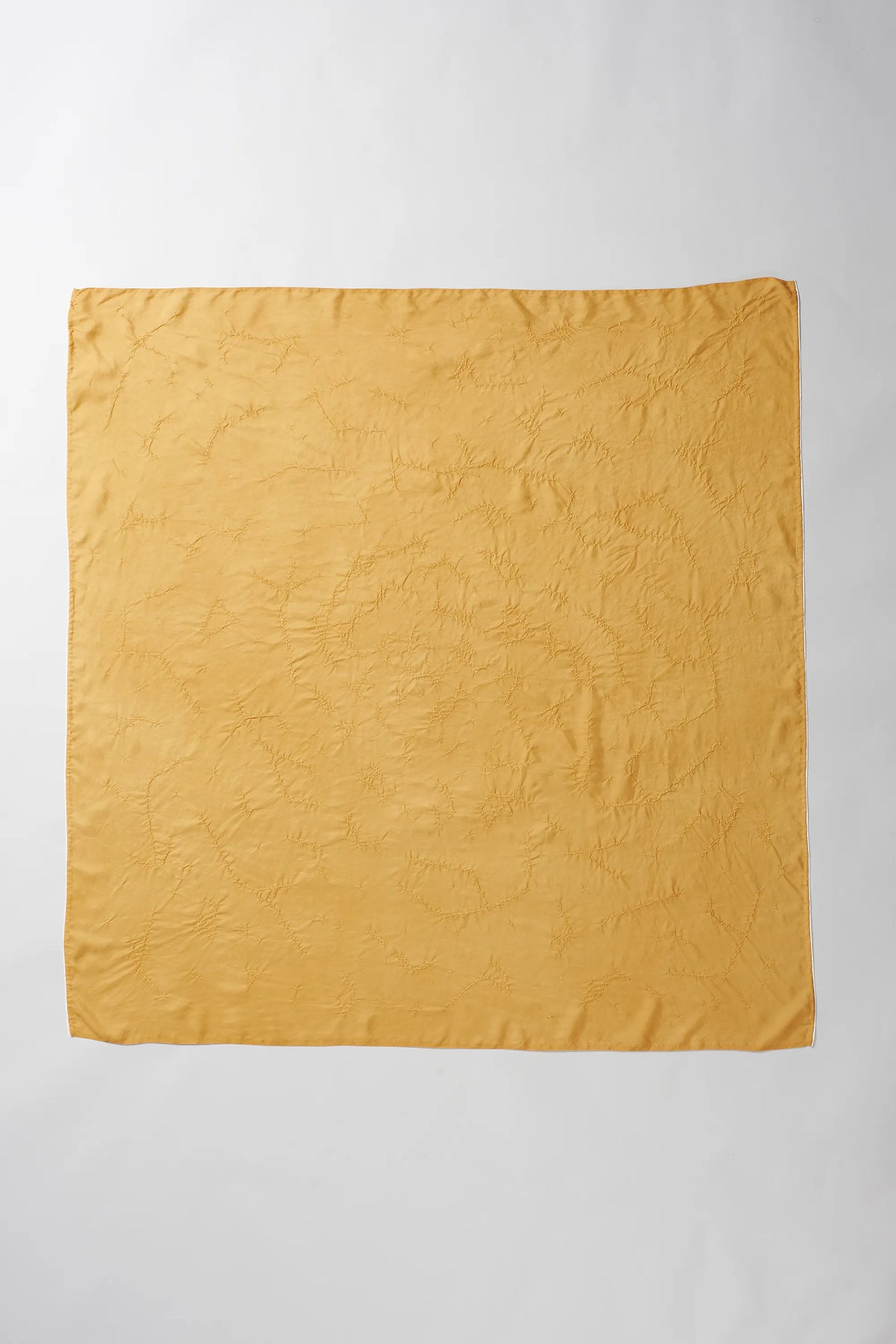 Ochre Yellow Silk With Bandhani Scarf