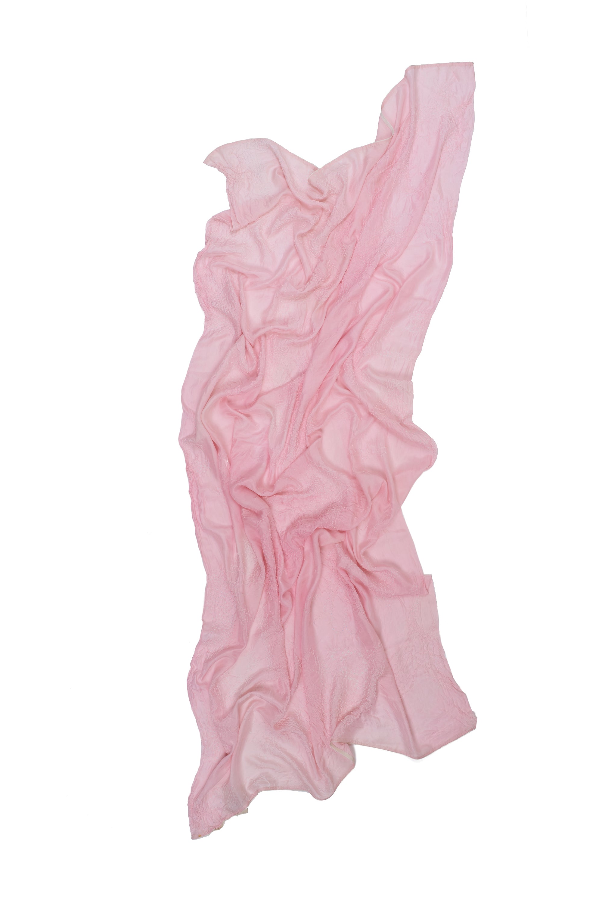 LIGHT PINK SILK WITH BANDHANI SHAWL